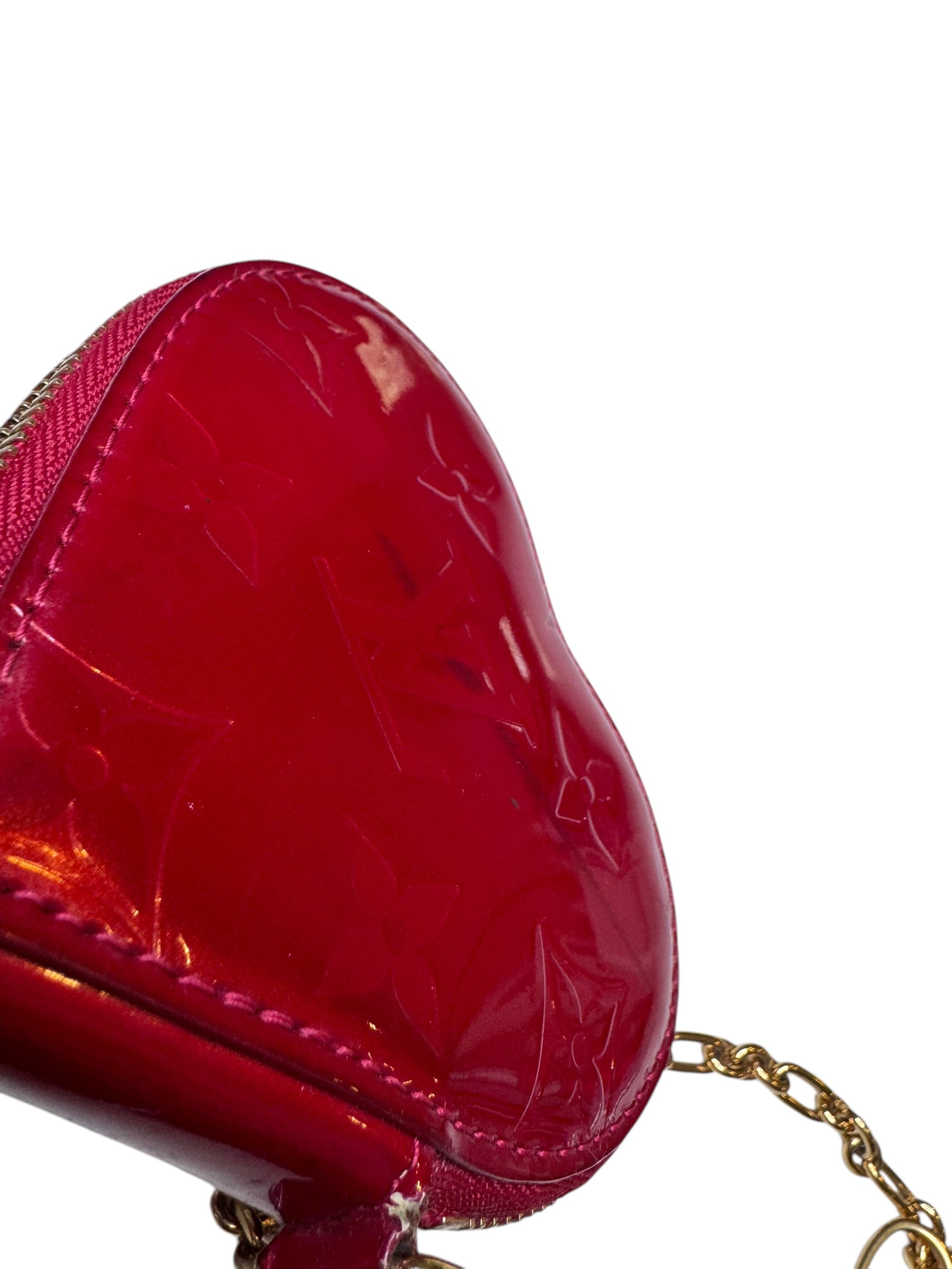 Louis Vuitton Vernis Heart Coin Purse Charm