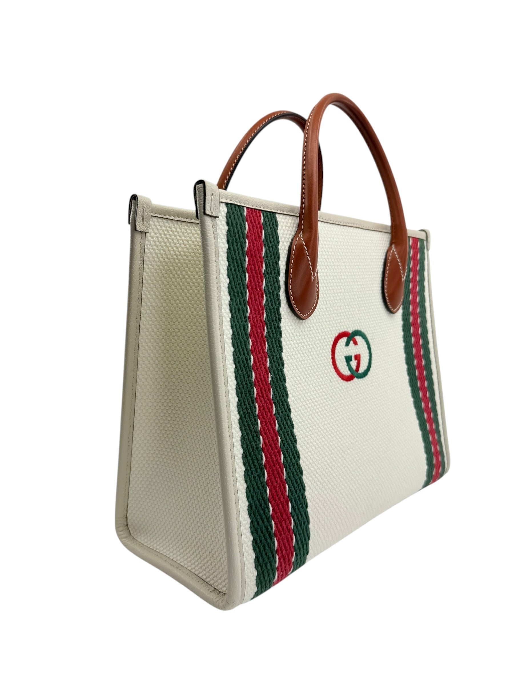 Gucci Embroidered Canvas GG Tote