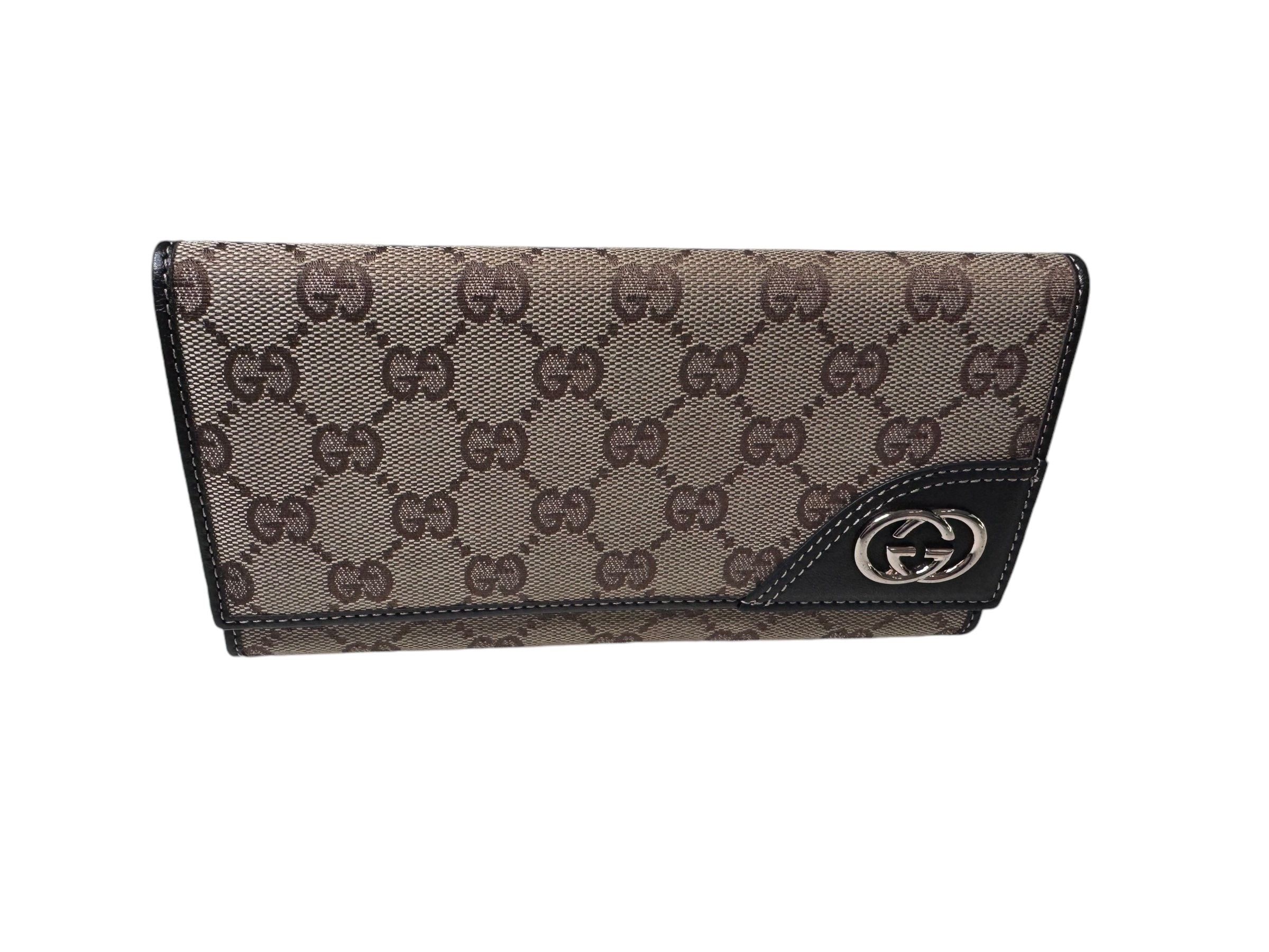 Gucci Canvas Folio Long Wallet