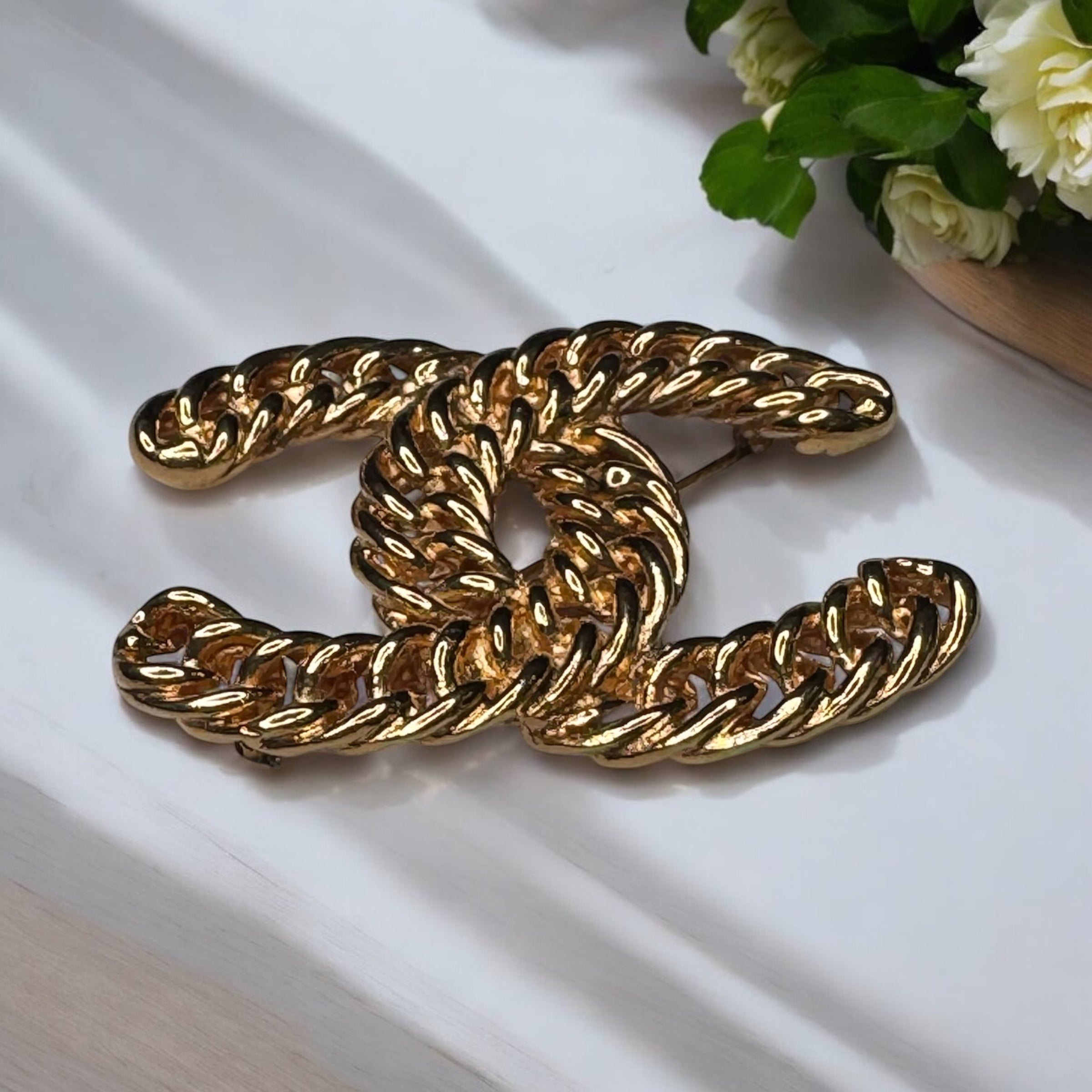 Chanel Vintage Gold Plated Brooch | Timeless Elegance