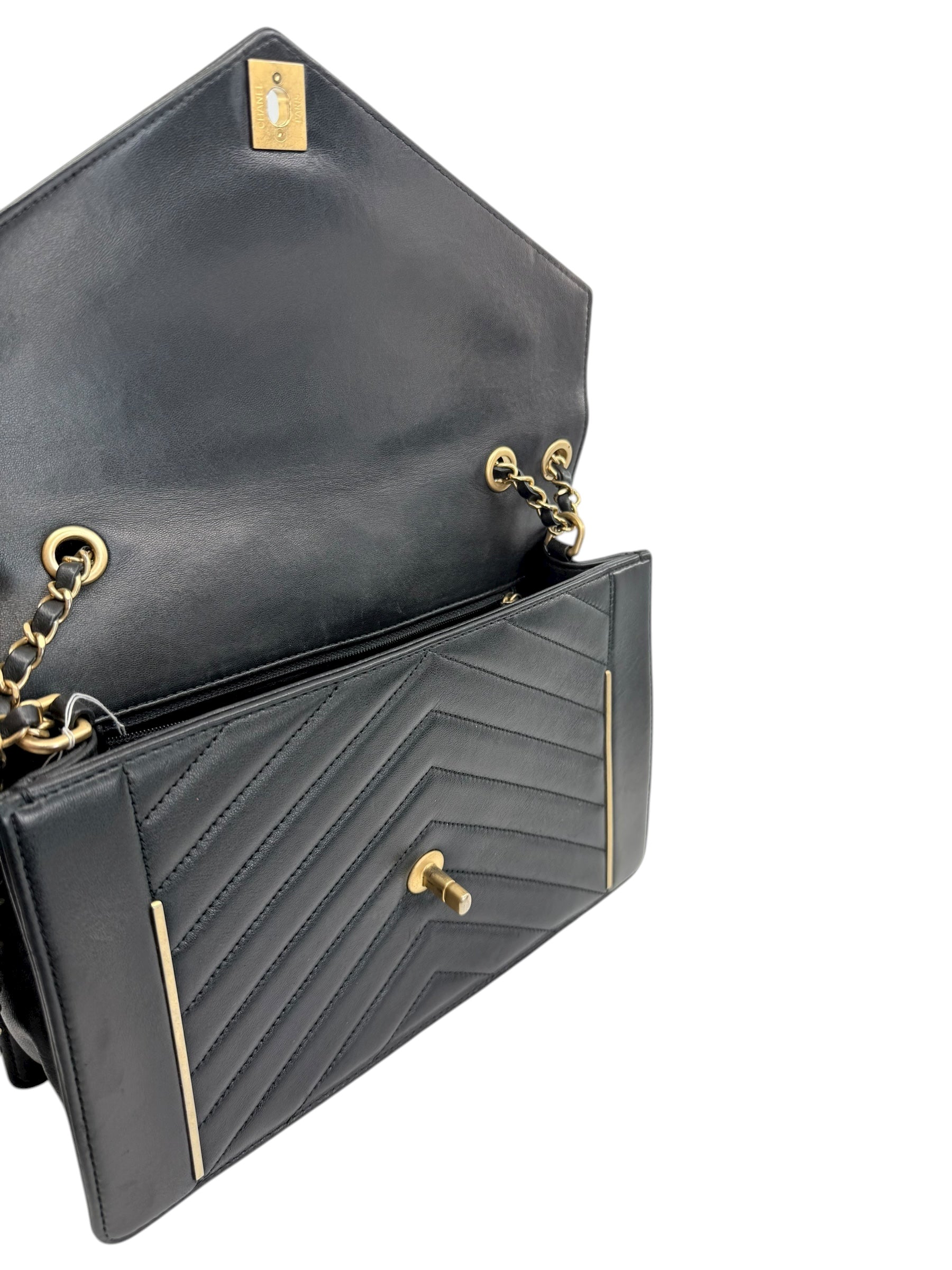 Chanel Reversed Chevron Flap Bag