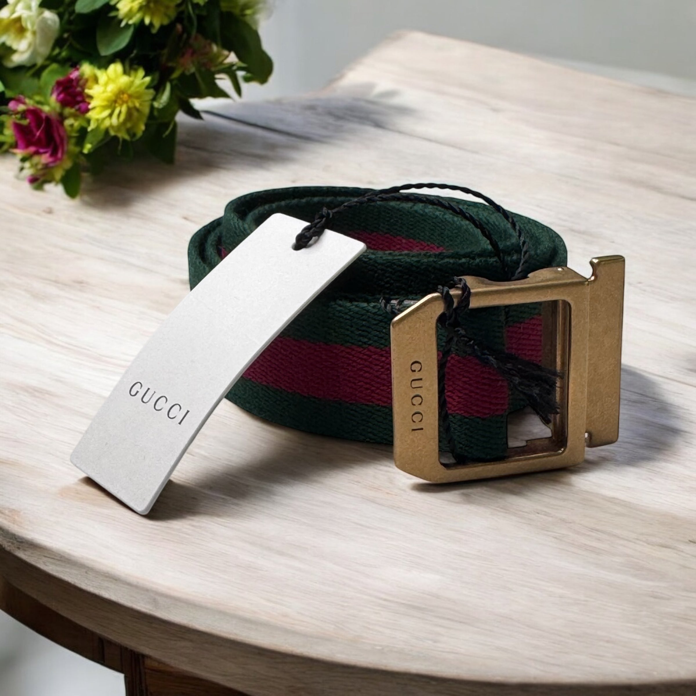 Gucci Striped Web Belt 95 | Classic Signature Style