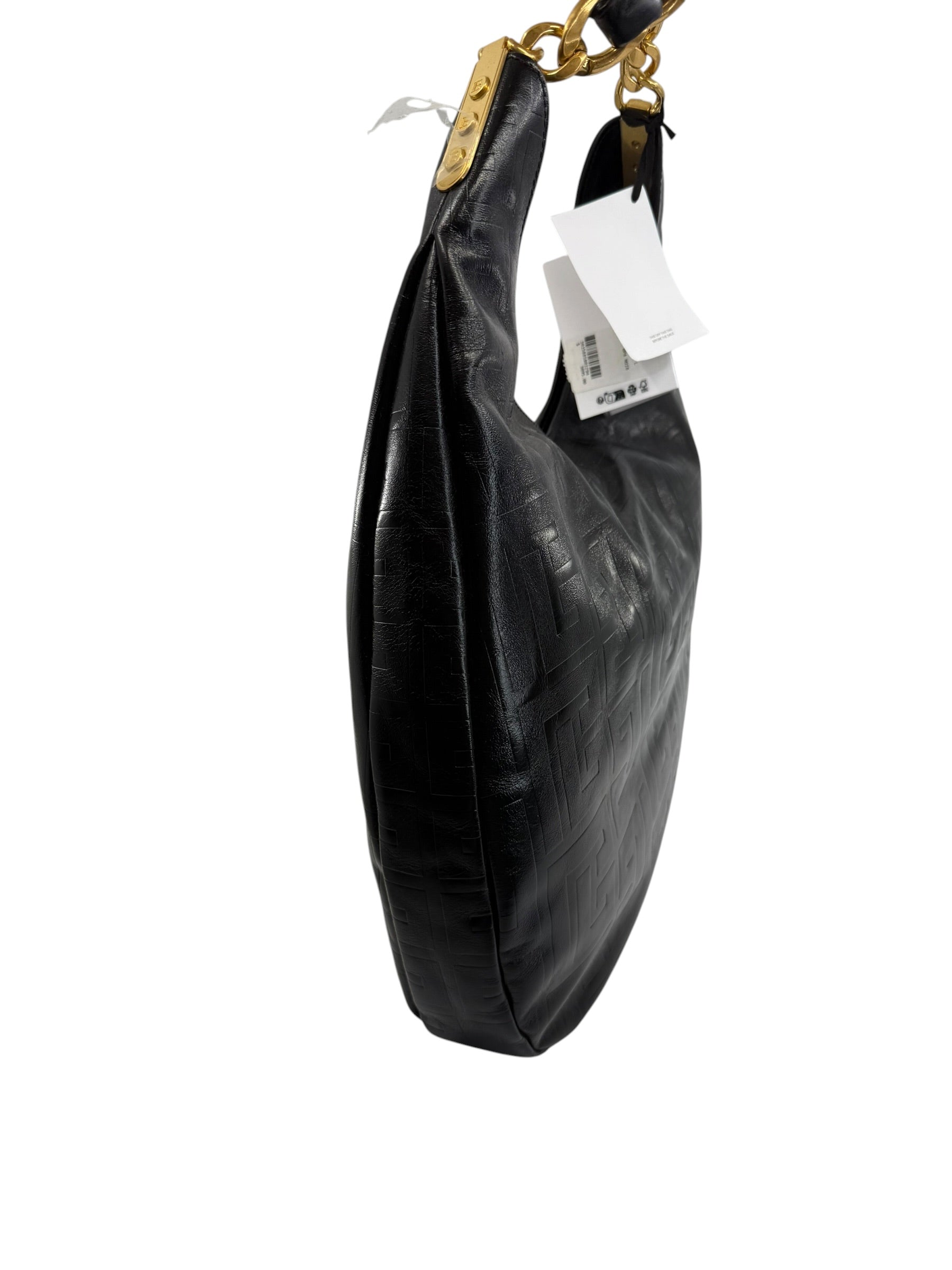 Balmain 1945 Embossed Leather Hobo Bag