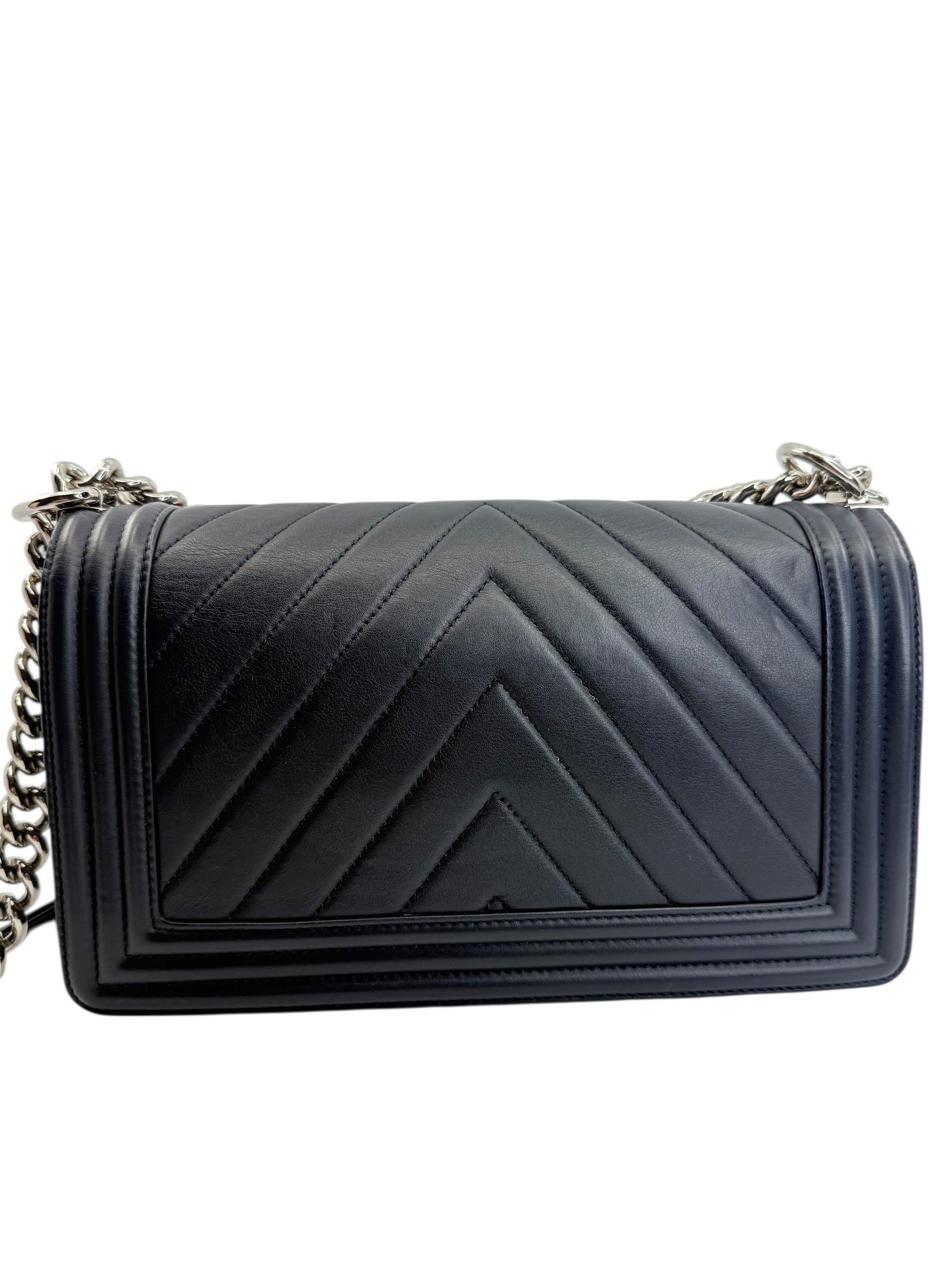 Chanel Old Medium Chevron Boy Bag