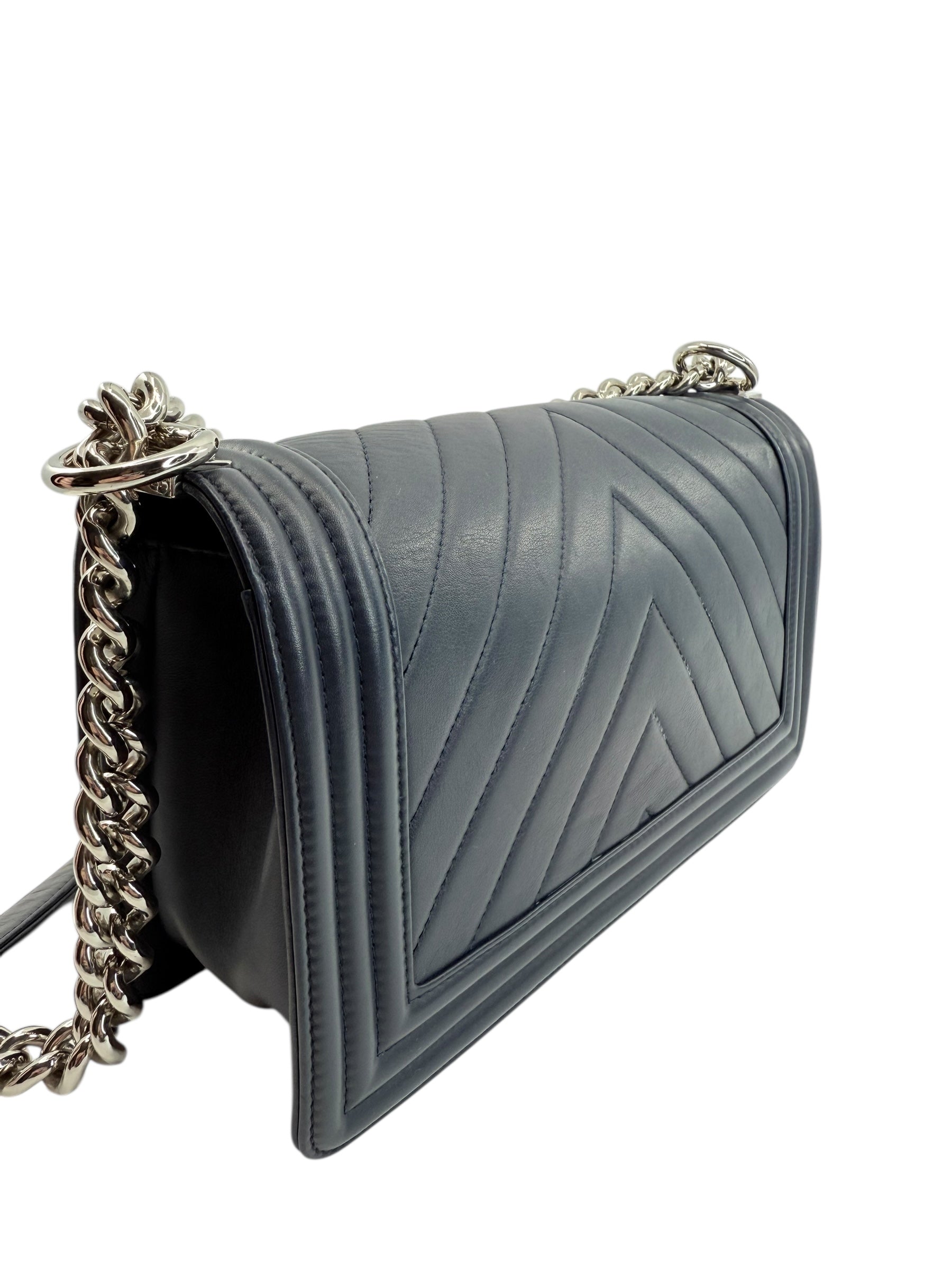 Chanel Old Medium Chevron Boy Bag