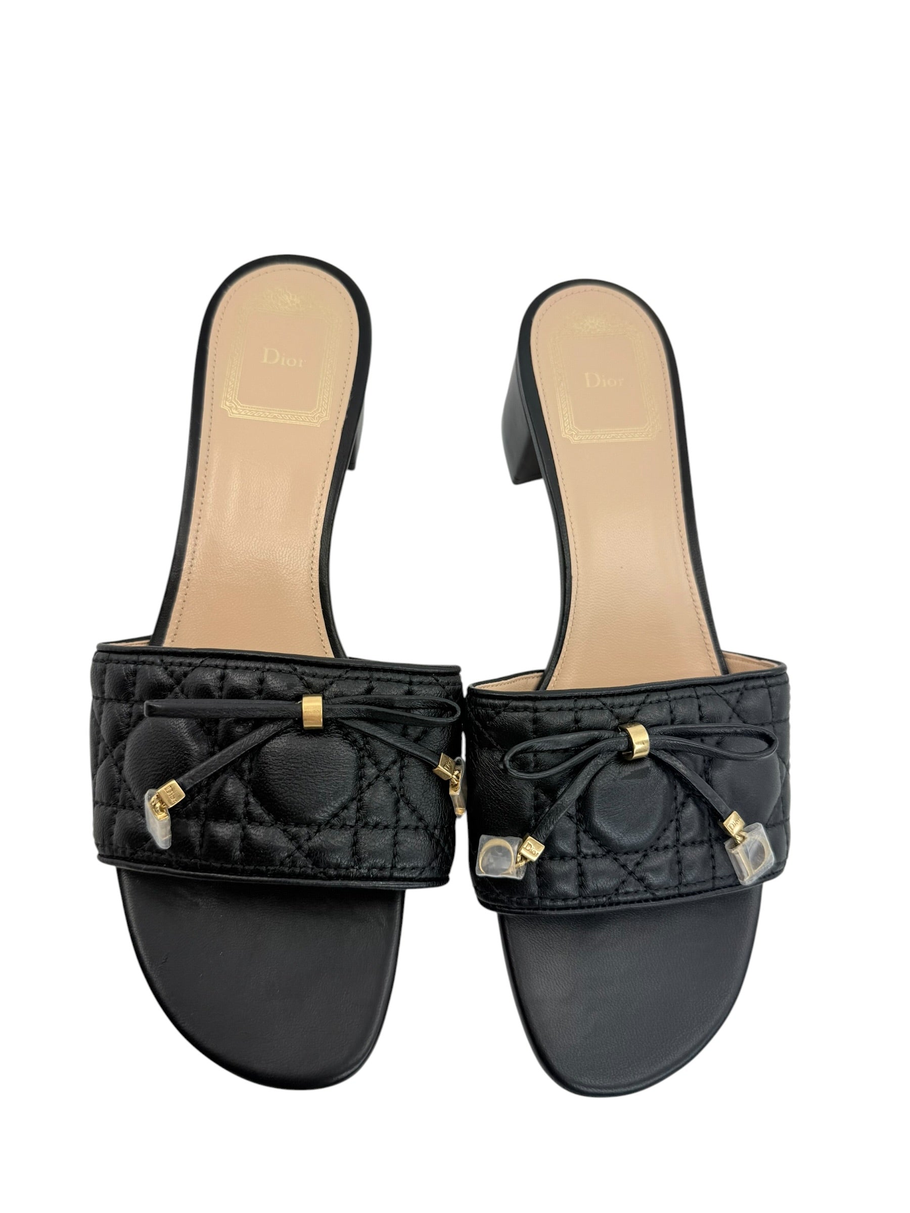Dior Cannage Heeled Slide (38/8)