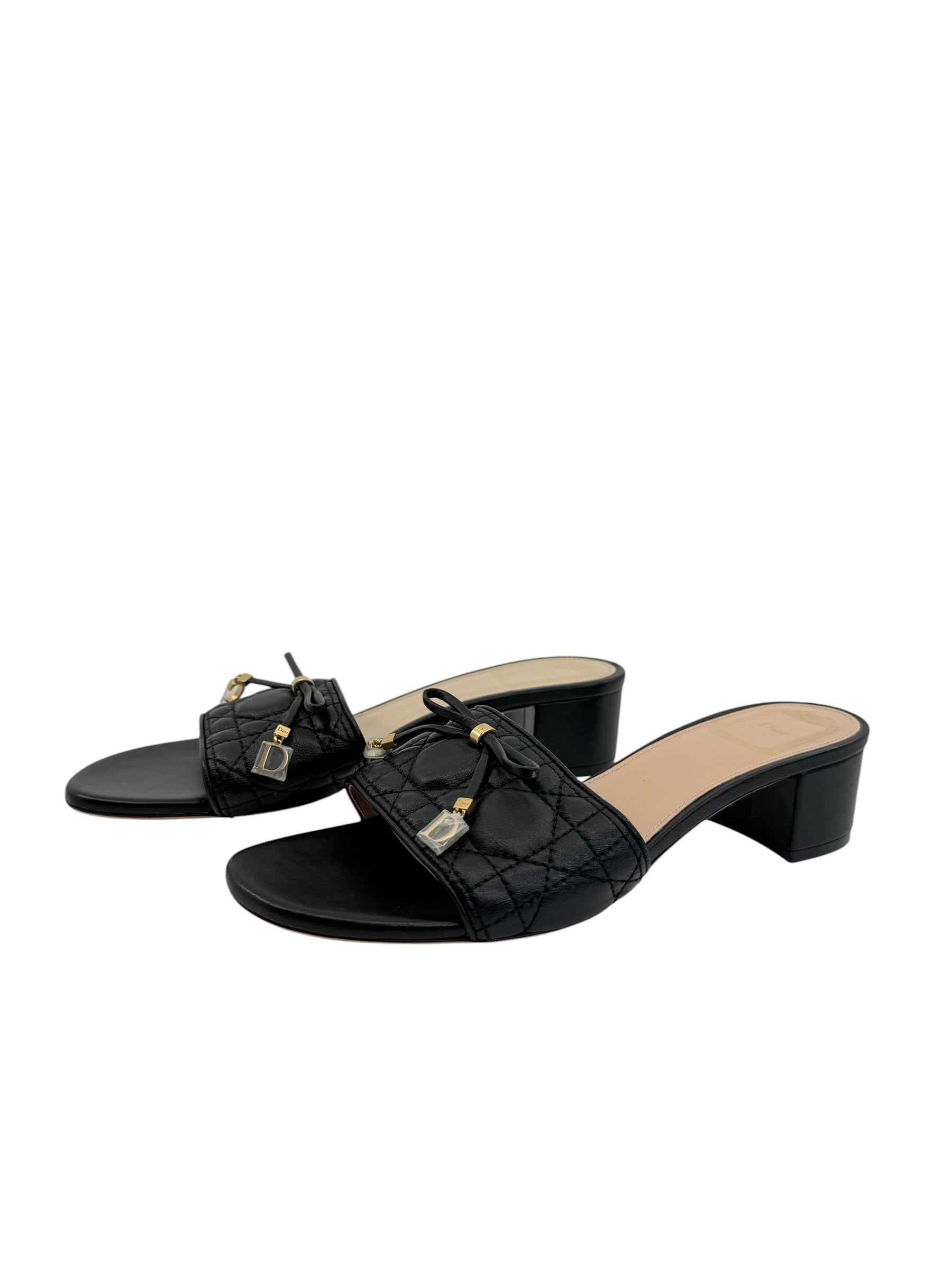 Dior Cannage Heeled Slide (38/8)