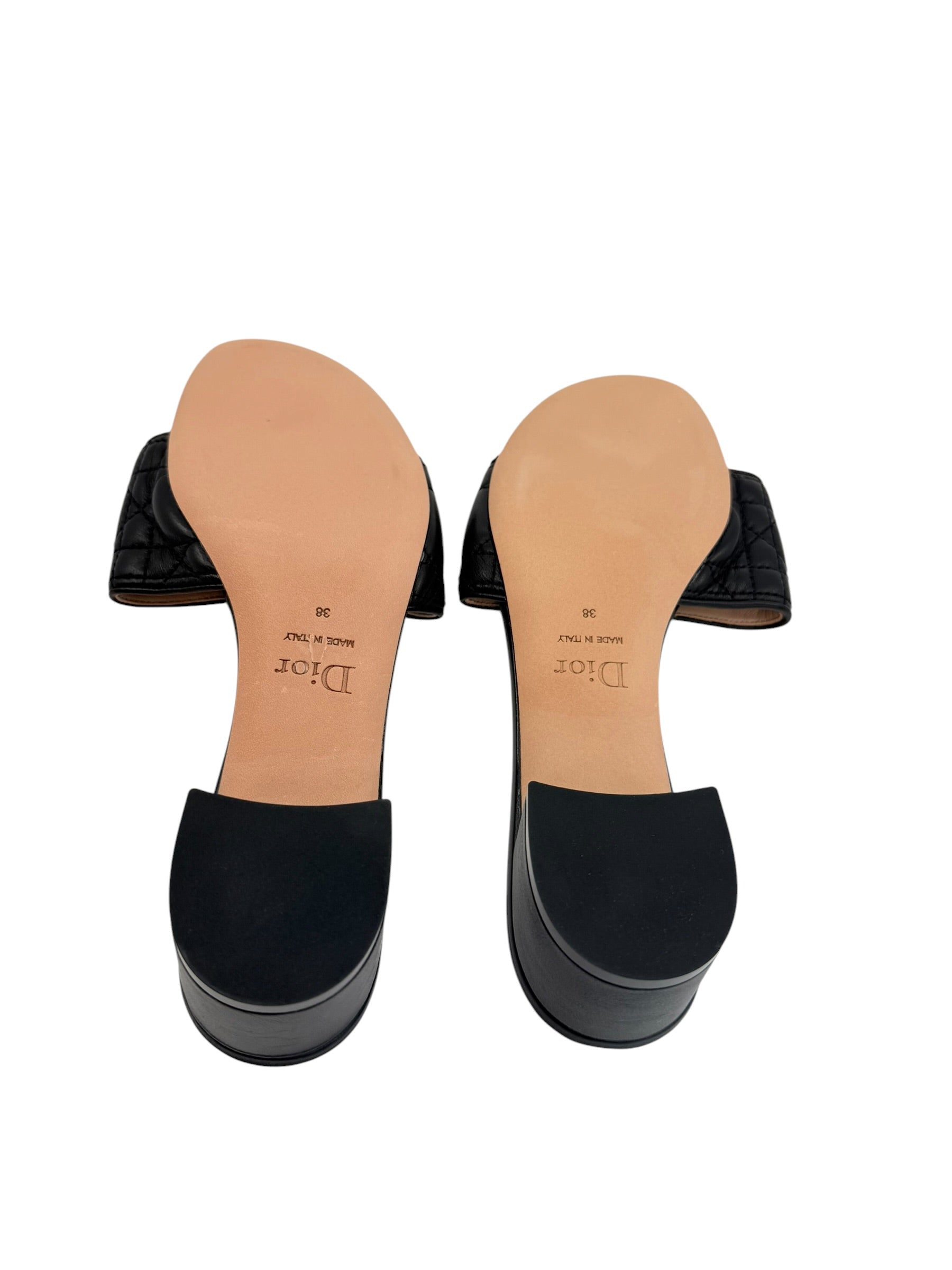 Dior Cannage Heeled Slide (38/8)