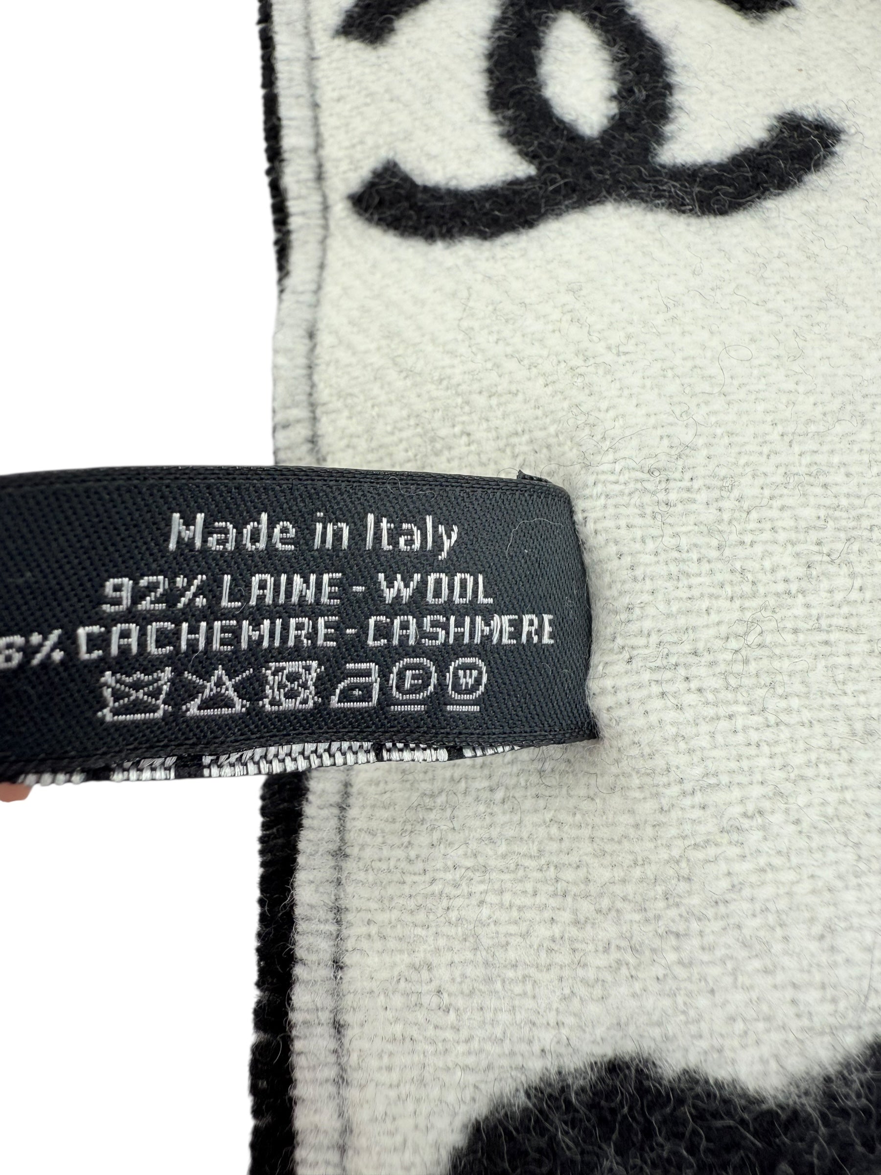 Chanel Wool/Cashmere Blend Fringe Scarf