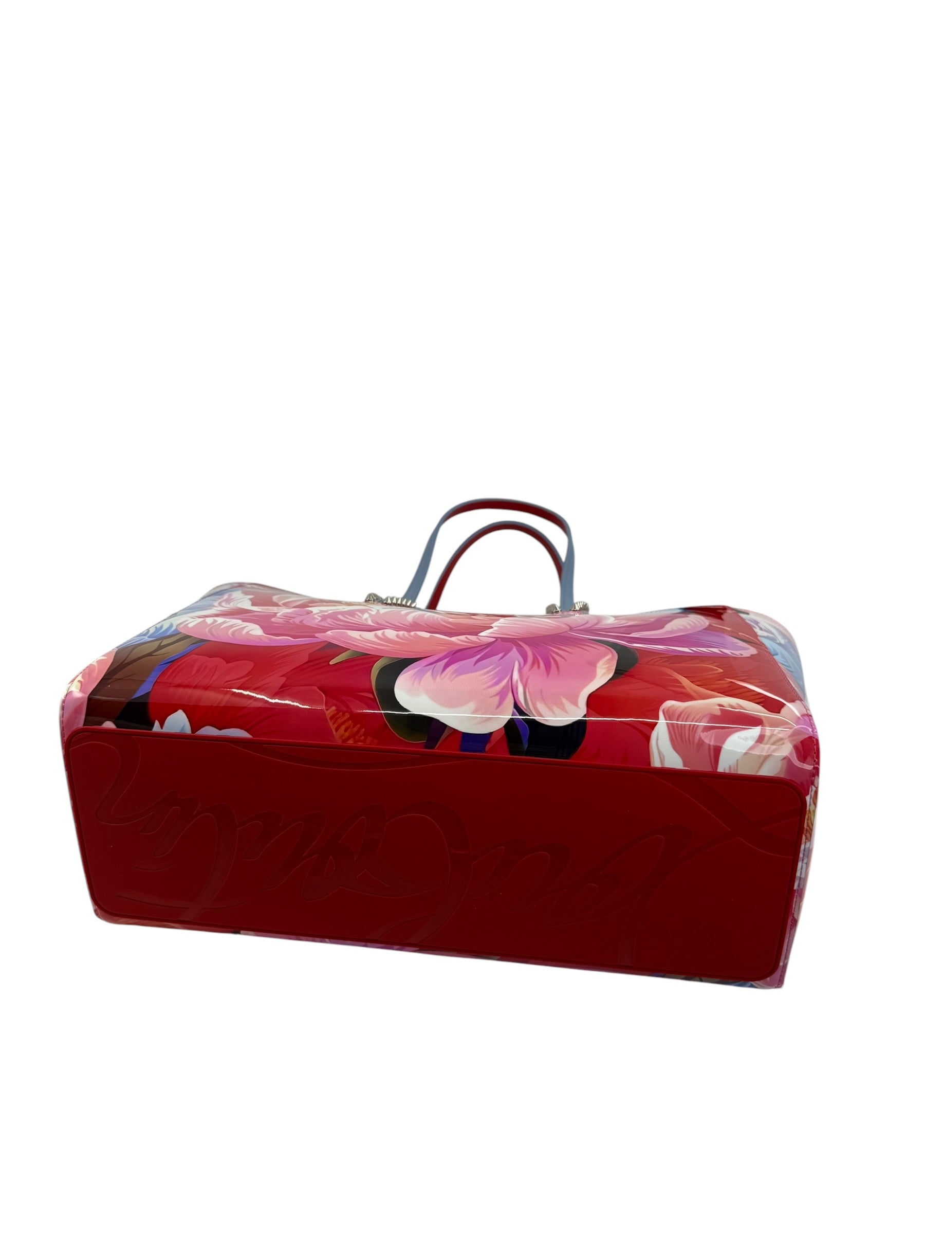Christian Louboutin Cabata Small Patent Peonies Tote w/Pouch