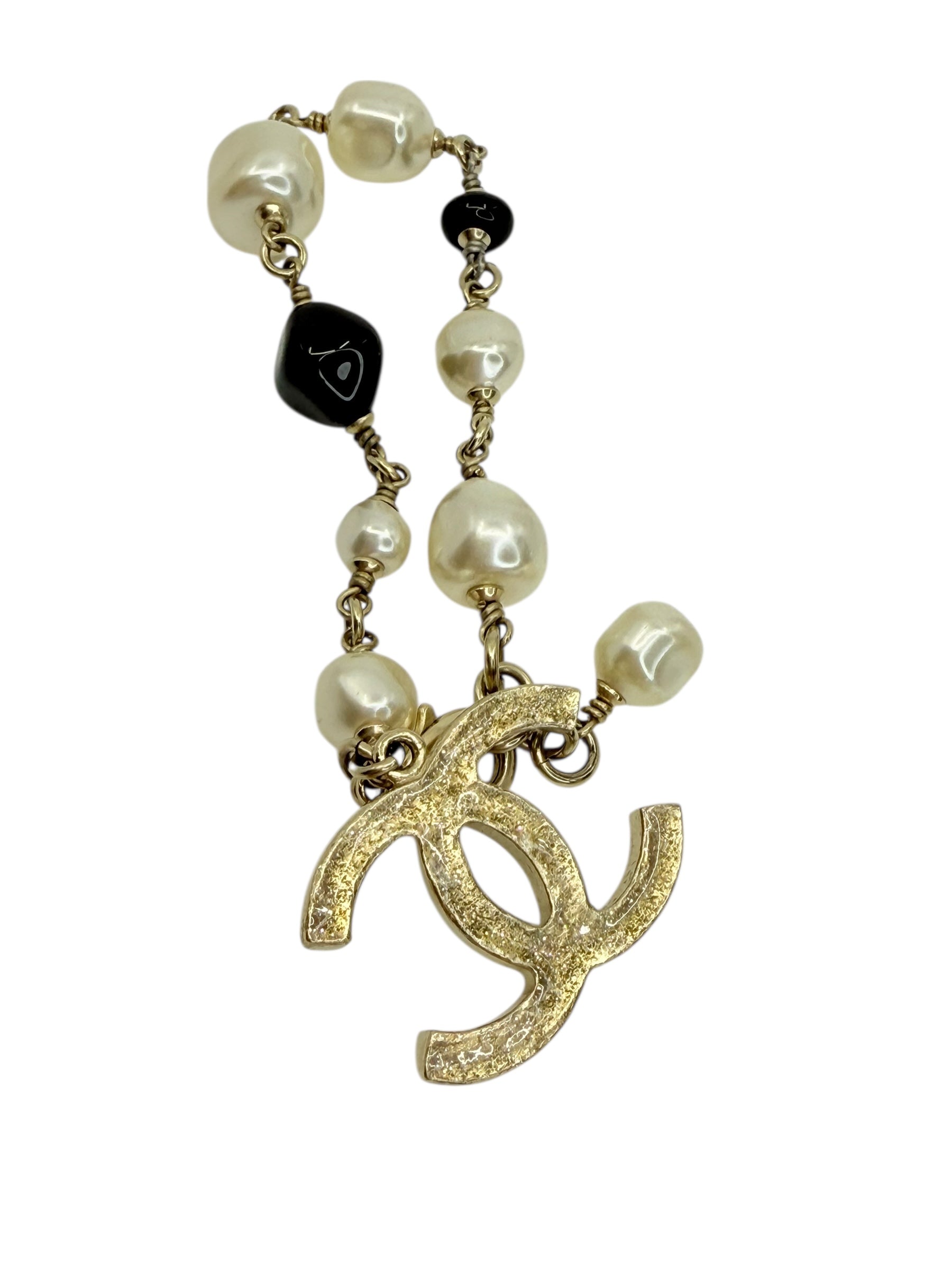 Chanel Faux Pearl CC Charm Bracelet