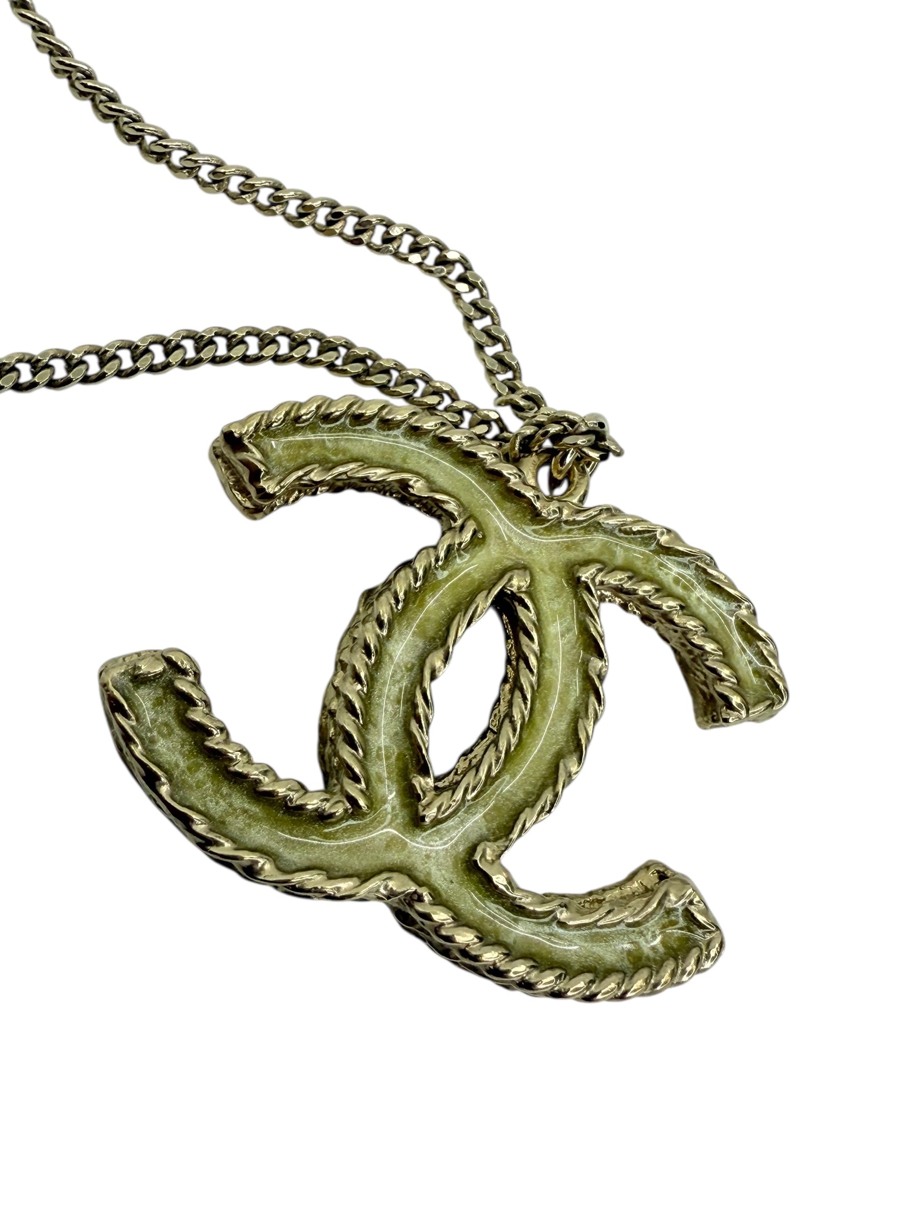 Chanel CC Crystal Pendant Necklace