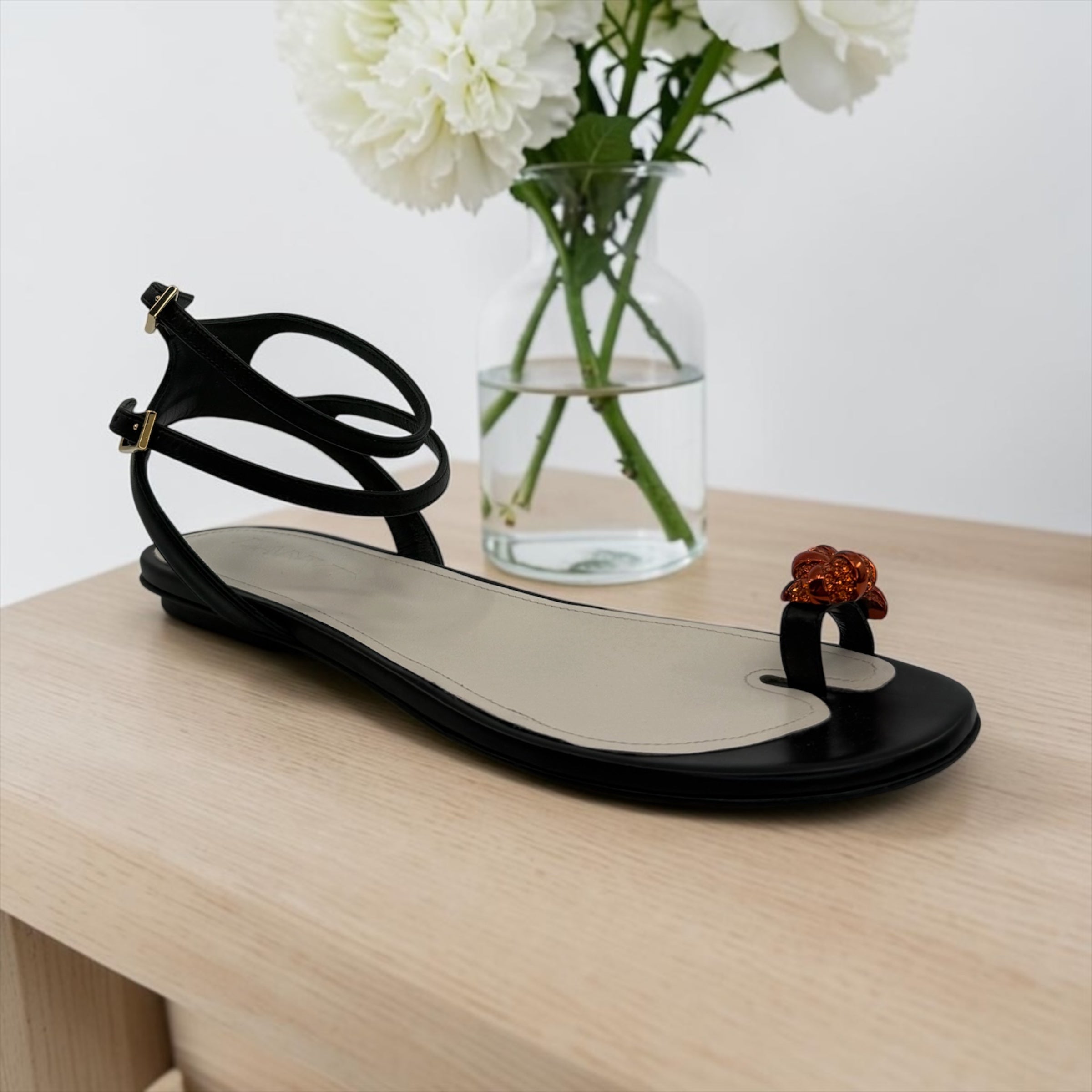 Lanvin Jeweled Toe Swing Sandals (36/6)