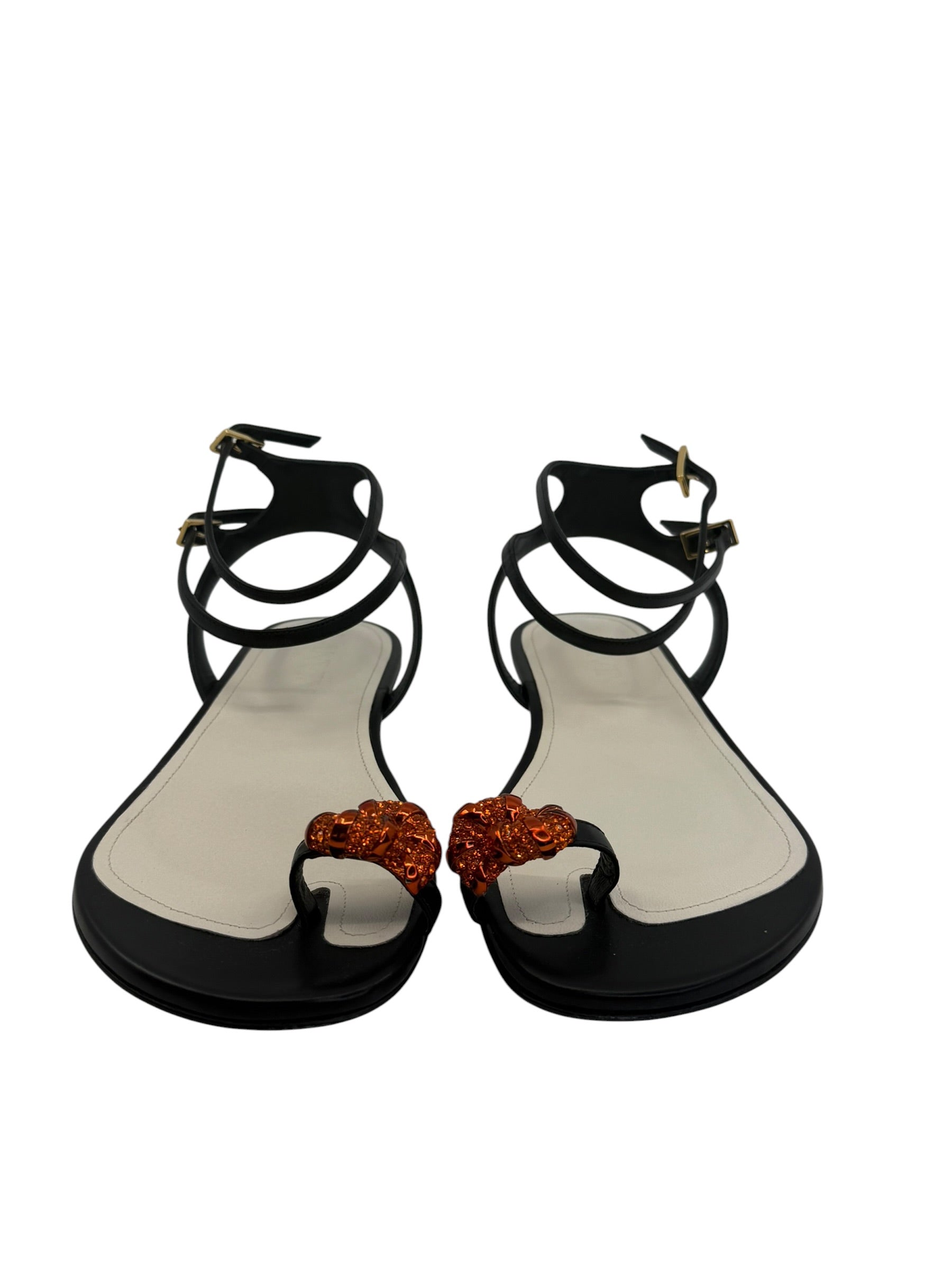 Lanvin Jeweled Toe Swing Sandals (36/6)