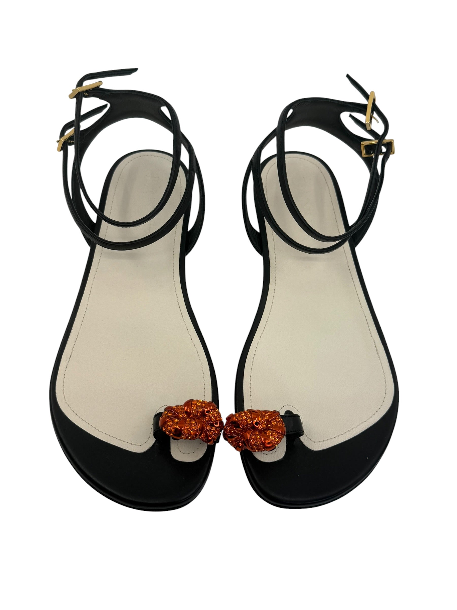 Lanvin Jeweled Toe Swing Sandals (36/6)