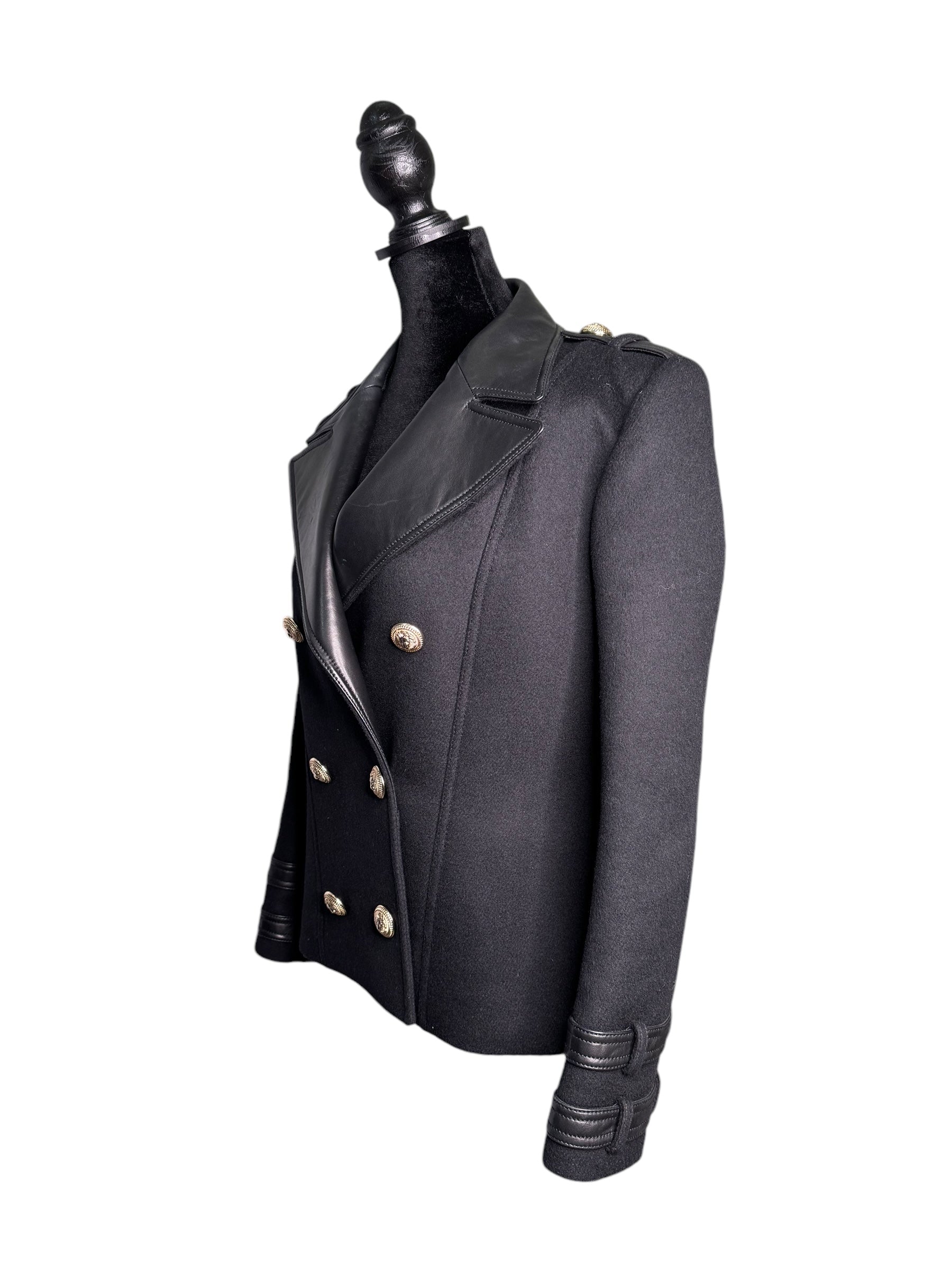 Balmain Cashmere & Lambskin Biker Jacket