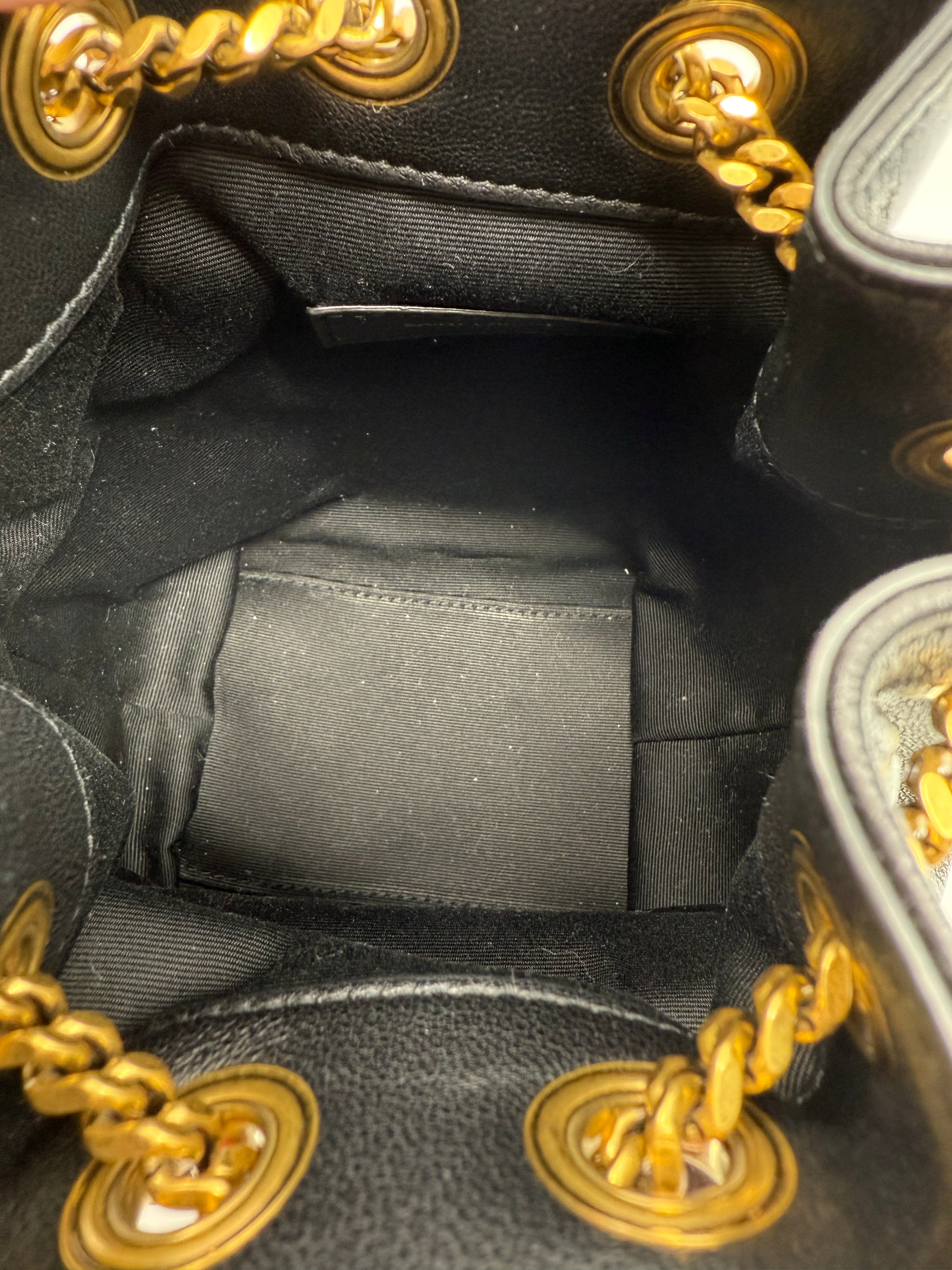 Saint Laurent Lambskin Matelasse Joe Nano Bucket Bag