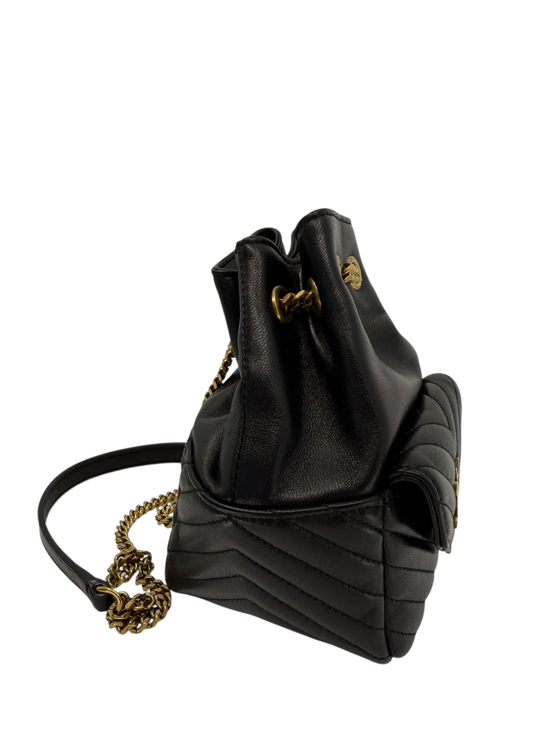 Saint Laurent Lambskin Matelasse Joe Nano Bucket Bag