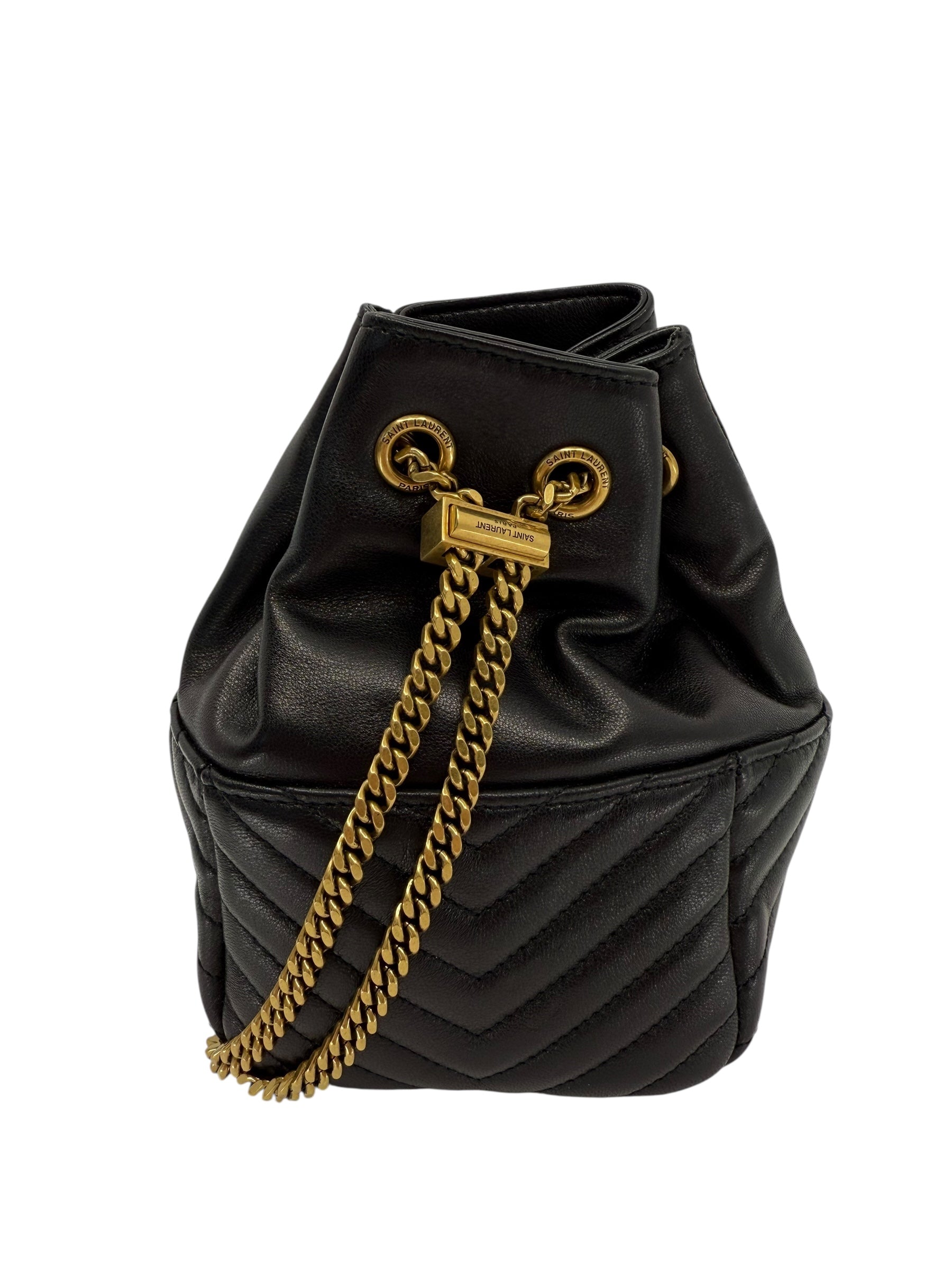 Saint Laurent Lambskin Matelasse Joe Nano Bucket Bag