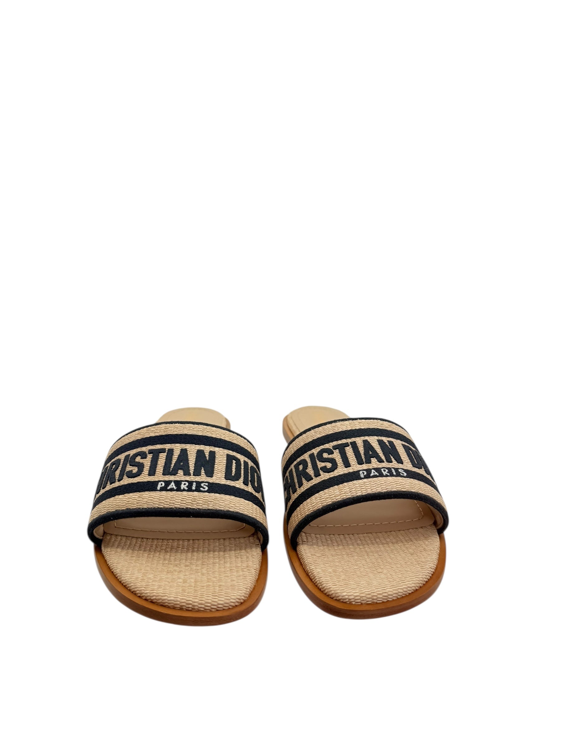 Dior Embroidered Dway Slides (40/10)