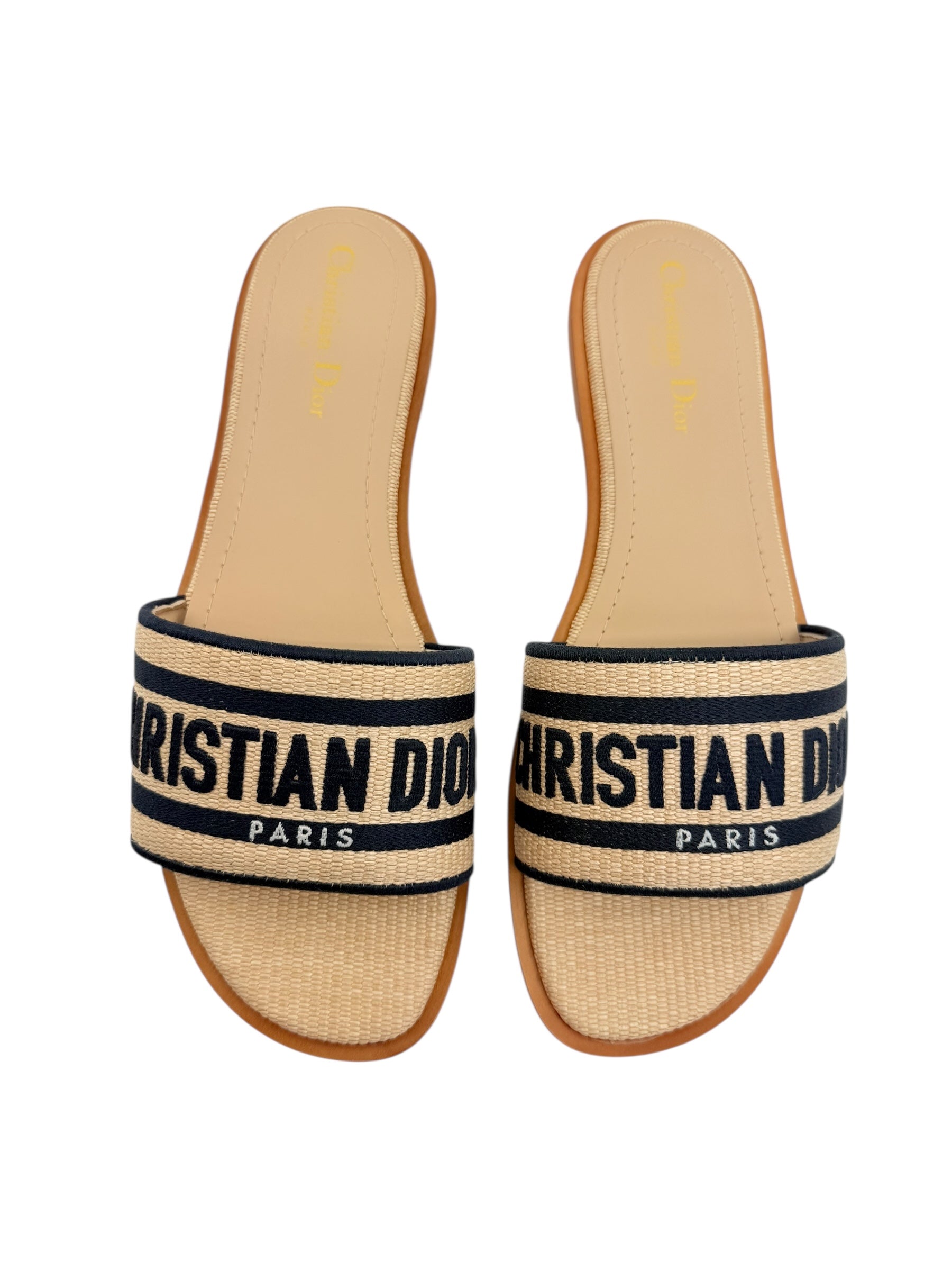 Dior Embroidered Dway Slides (40/10)