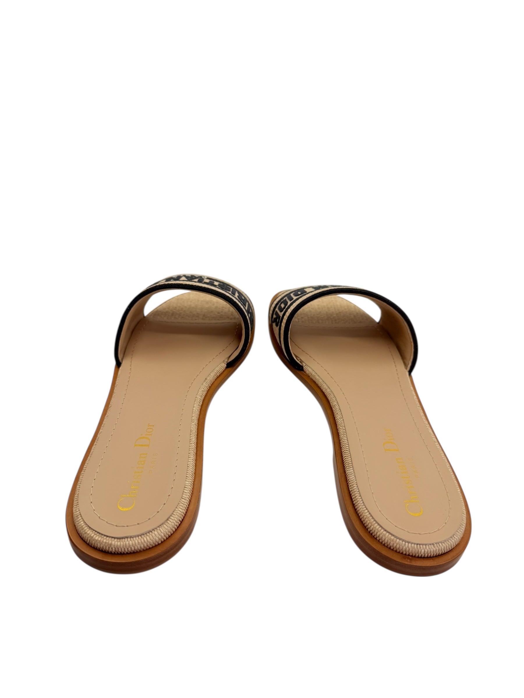 Dior Embroidered Dway Slides (40/10)
