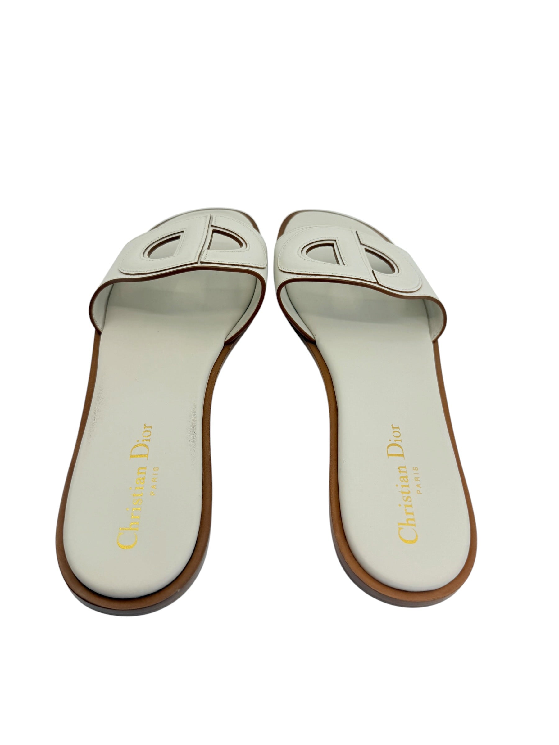 Dior Leather Logo Slides (40/10)