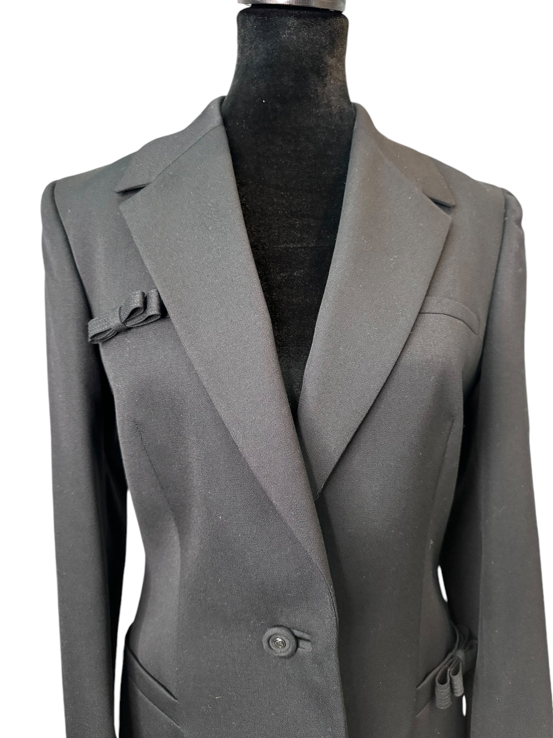 Gianni Versace Bow Embellished Wool Blazer