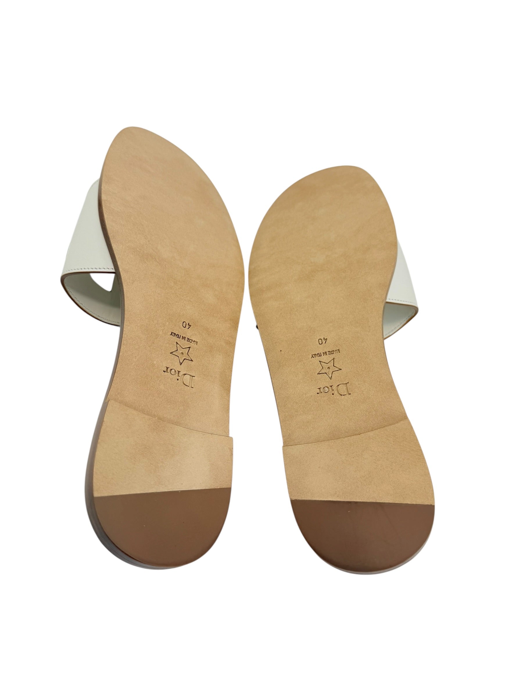 Dior Leather Logo Slides (40/10)