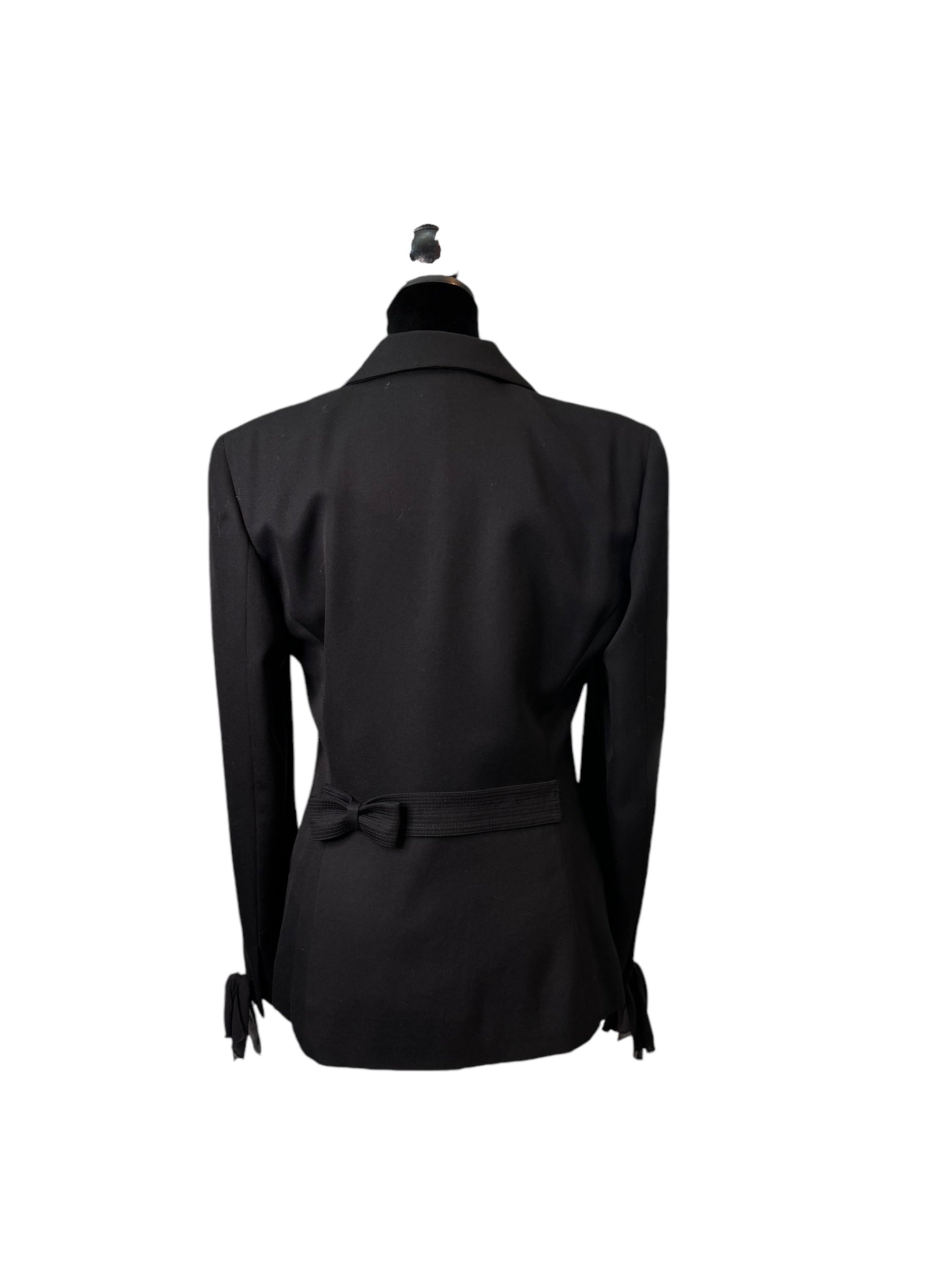 Gianni Versace Bow Embellished Wool Blazer