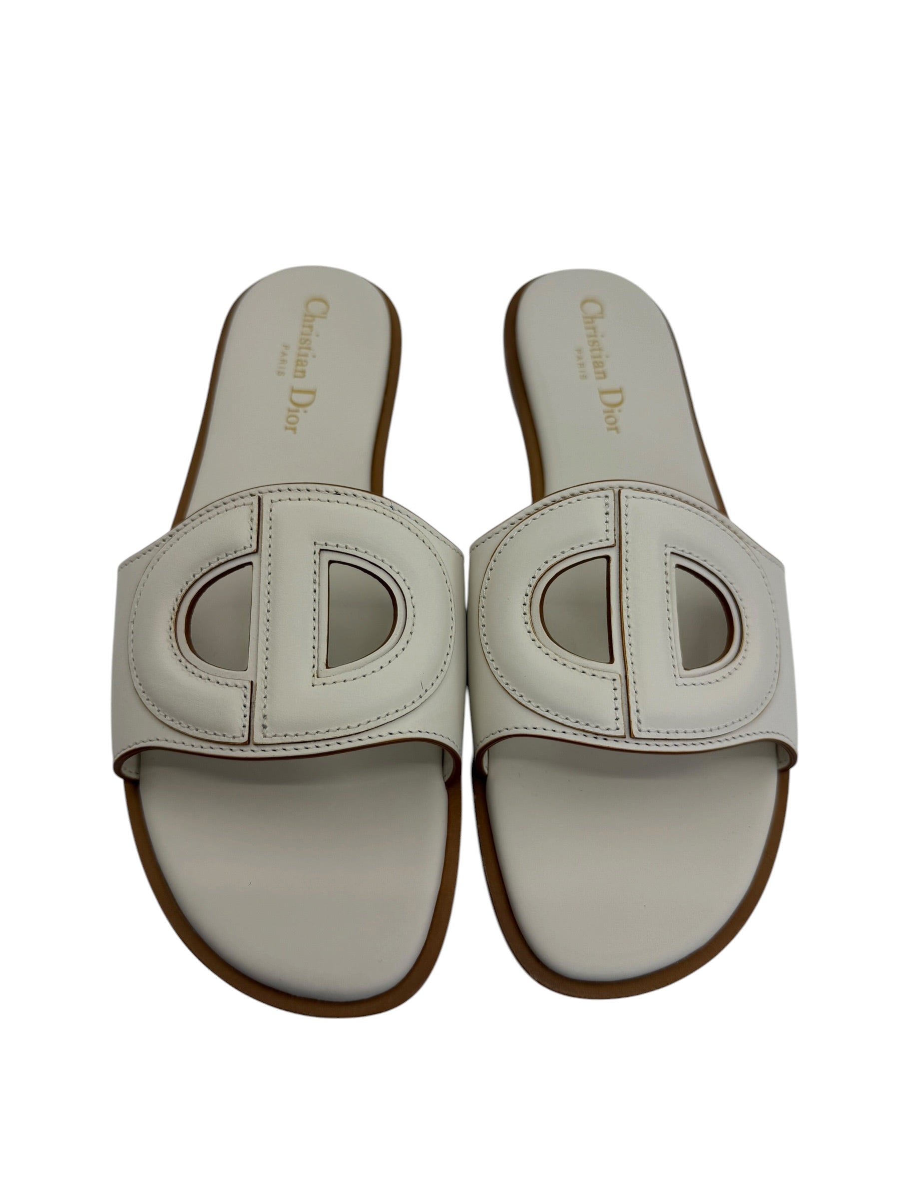 Dior Leather Logo Slides (38/8)