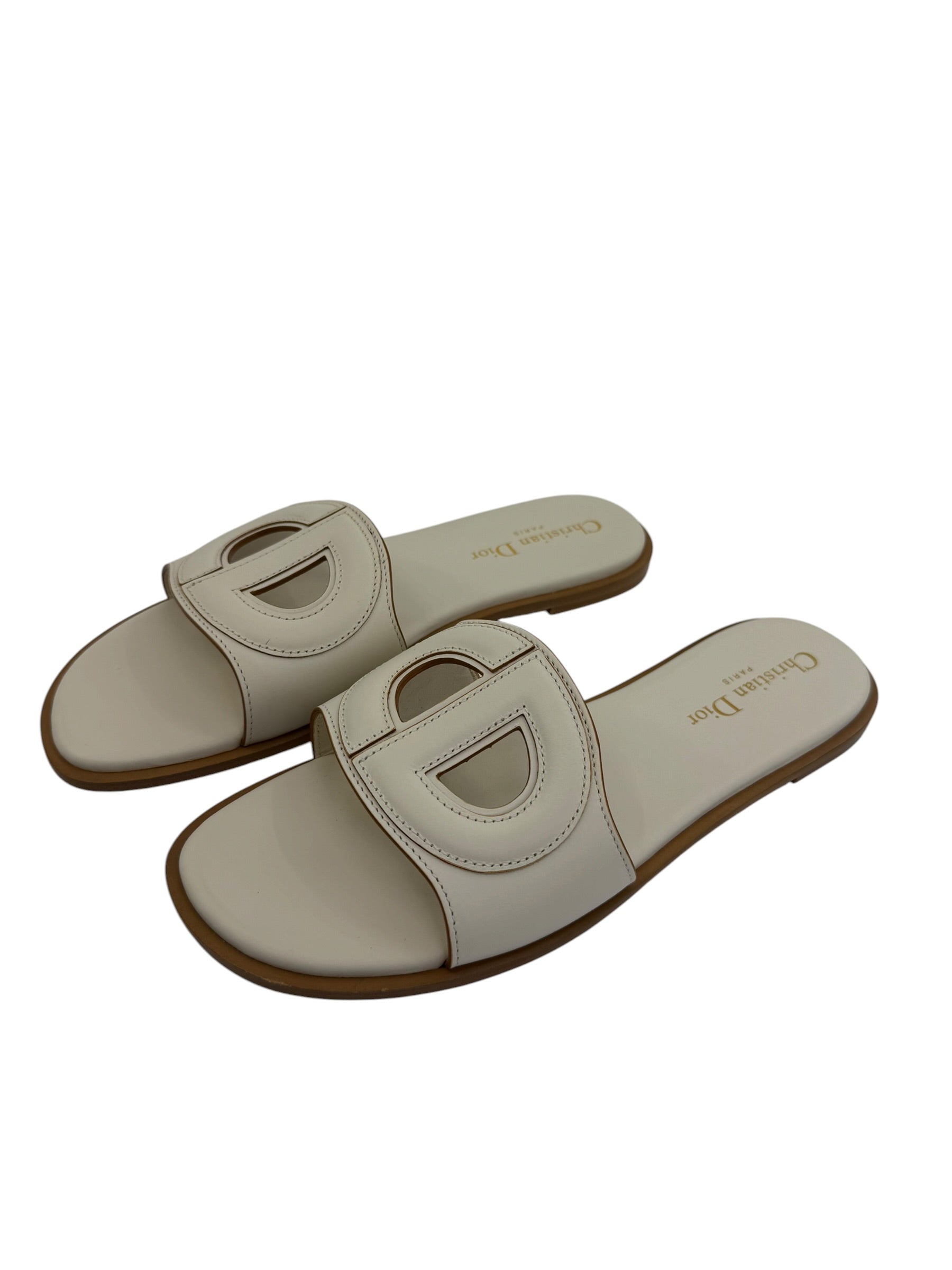 Dior Leather Logo Slides (38/8)