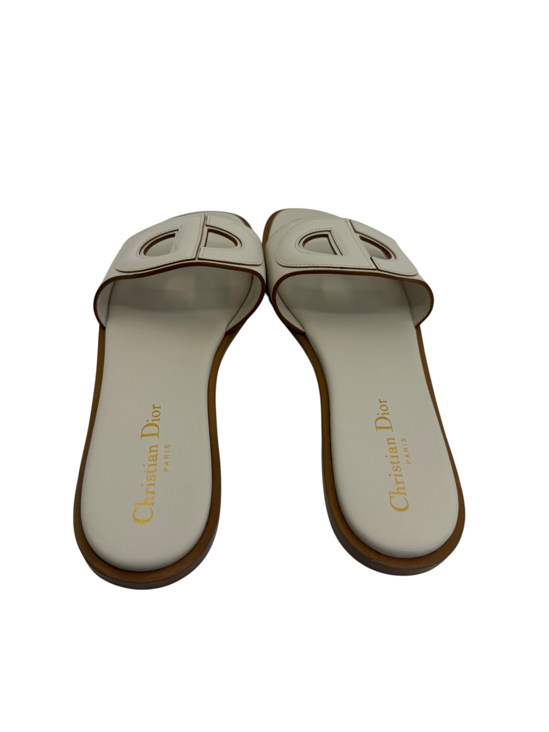 Dior Leather Logo Slides (38/8)