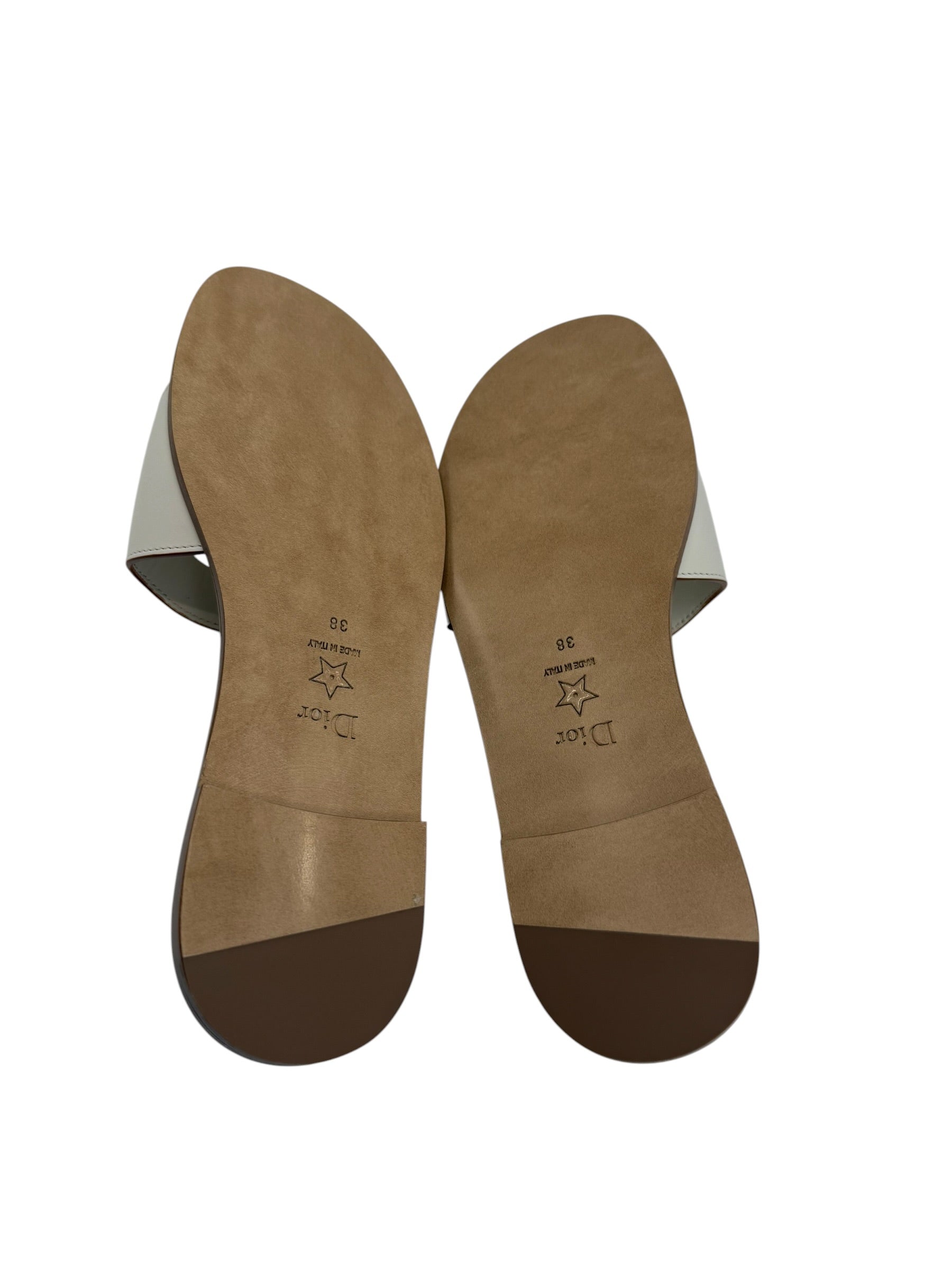 Dior Leather Logo Slides (38/8)