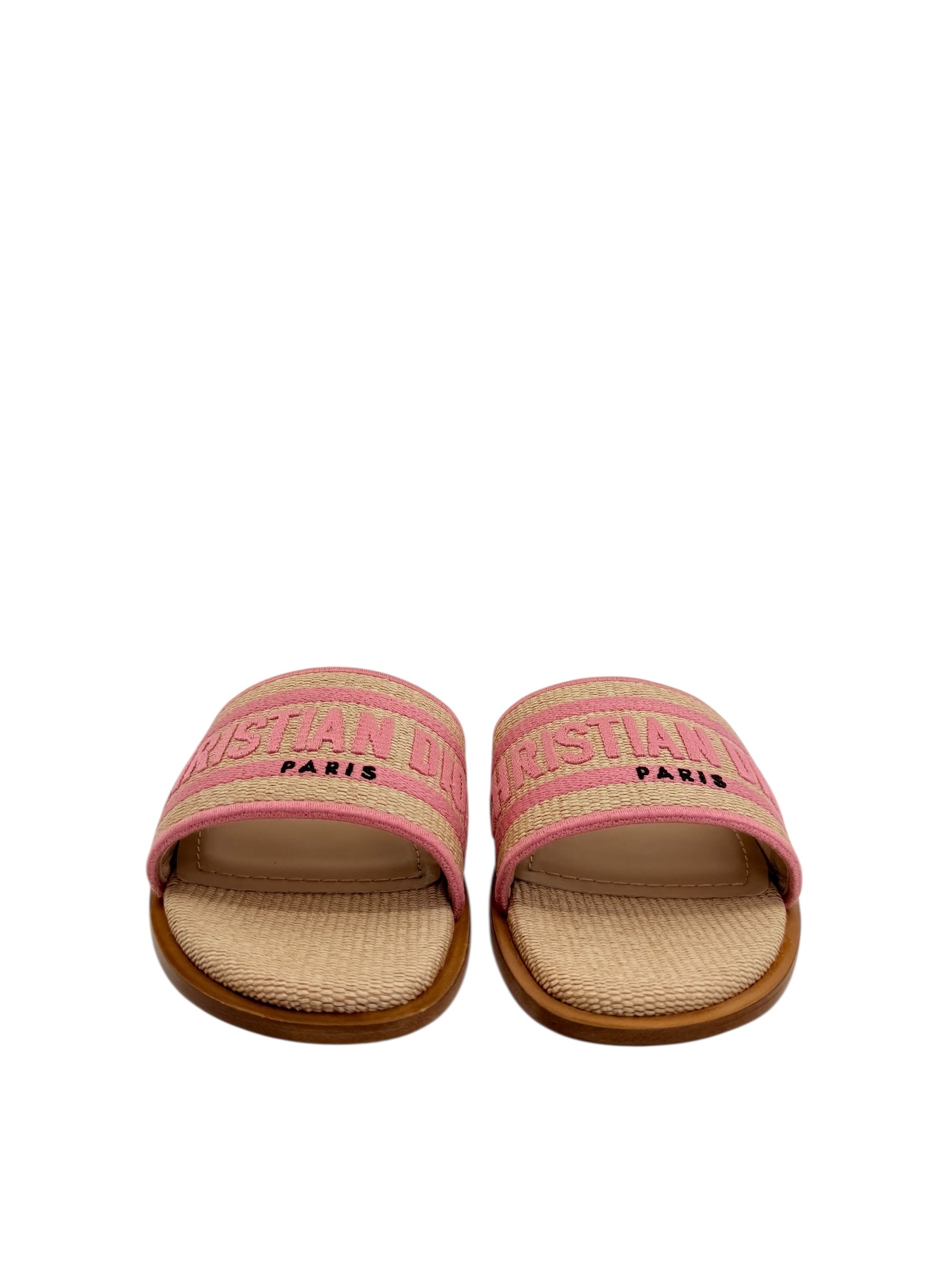 Dior Embroidered D-Way Slides (38/8)