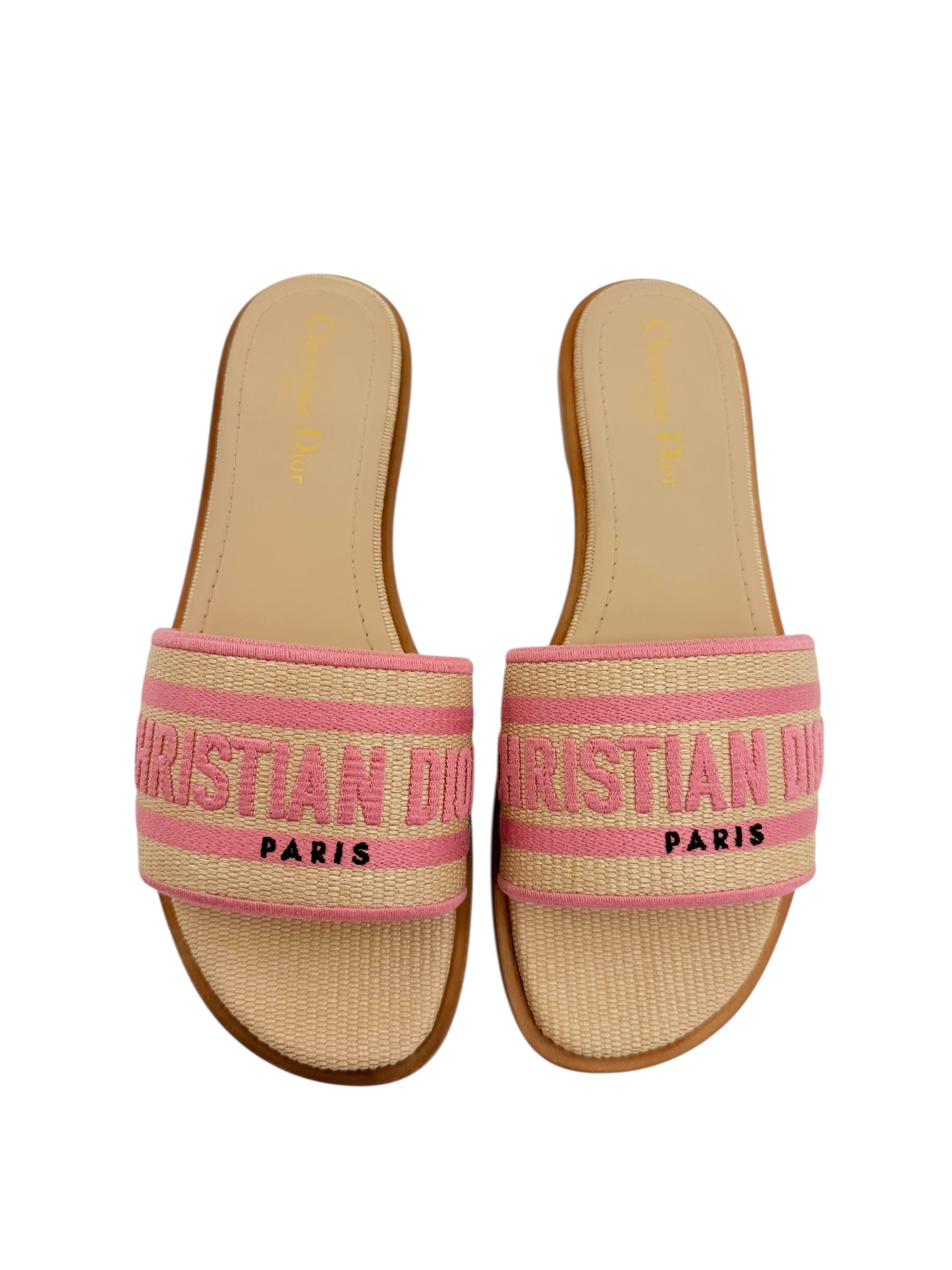 Dior Embroidered D-Way Slides (38/8)