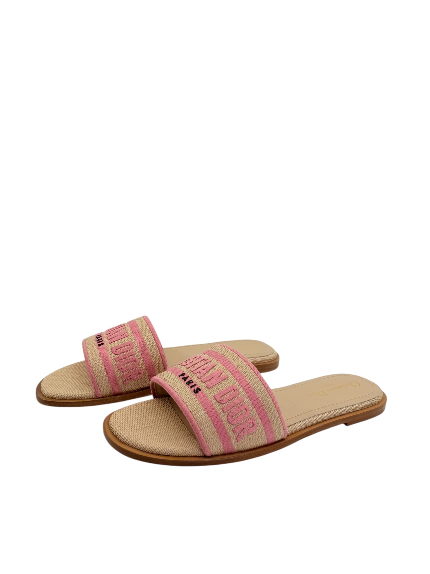 Dior Embroidered D-Way Slides (38/8)