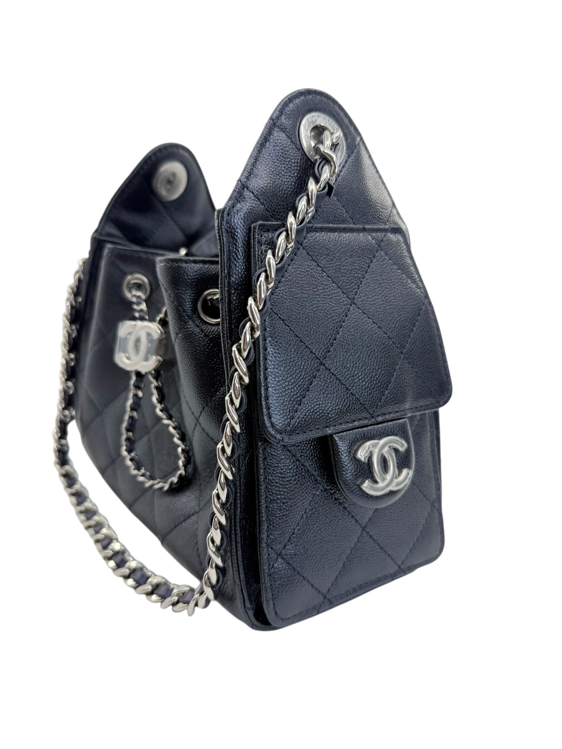Chanel Mini Metallic Caviar 25 Hobo