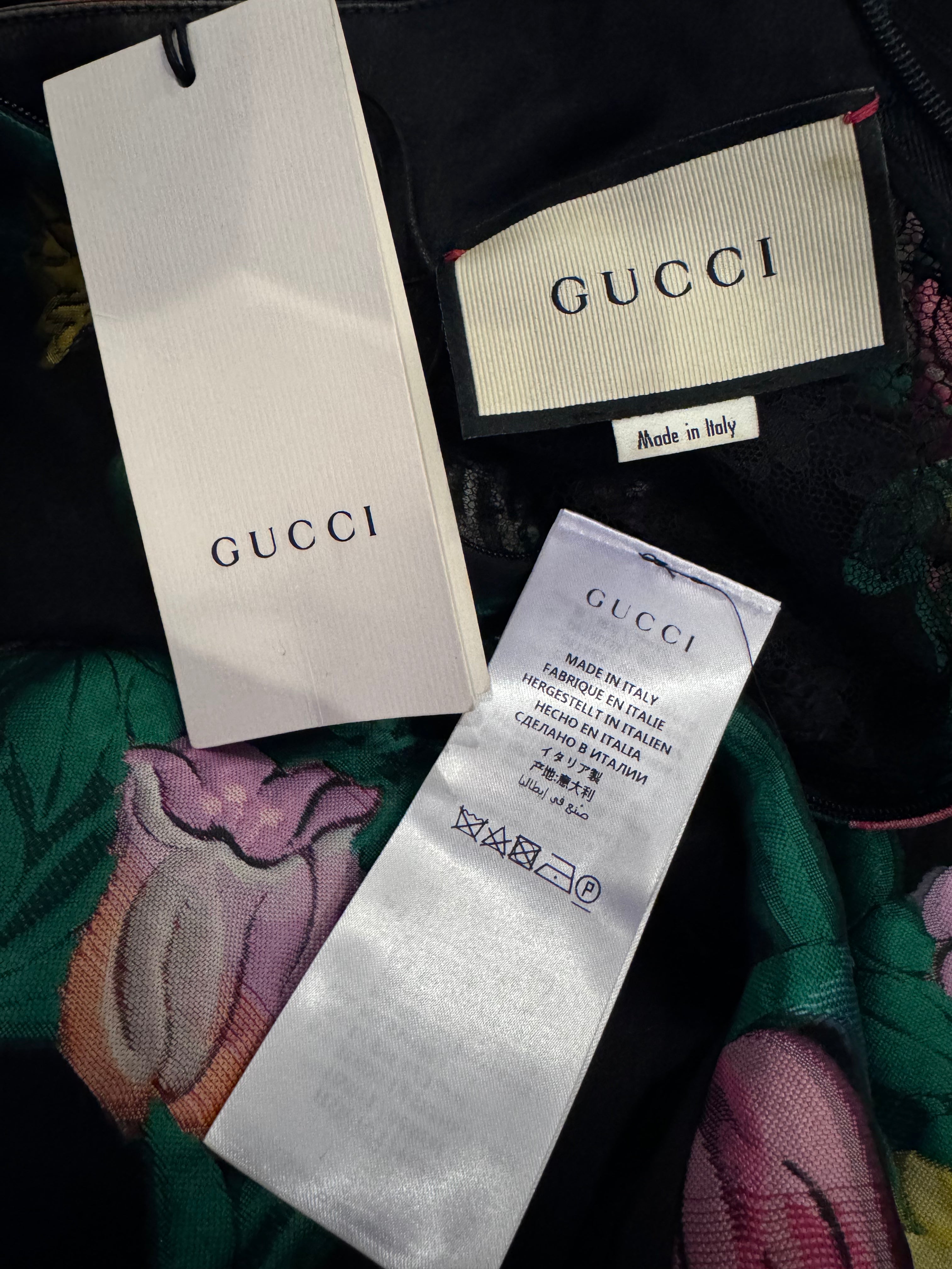 Gucci Sheer Lace Floral Dress