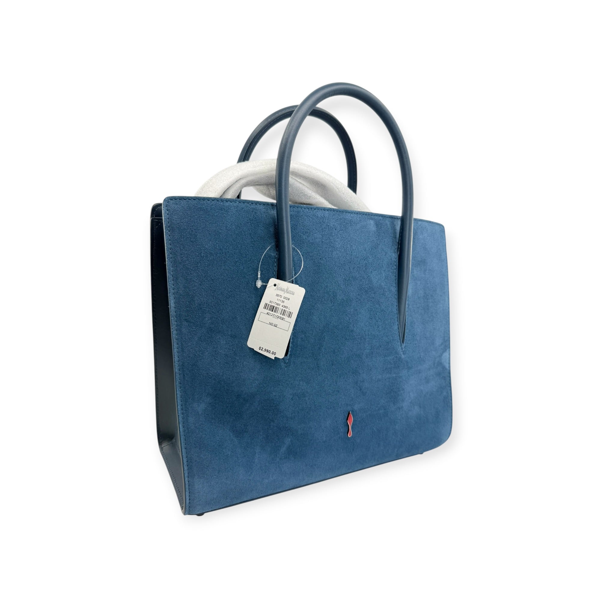 Christian Louboutin Suede Medium Paloma Studded Top Handle Tote