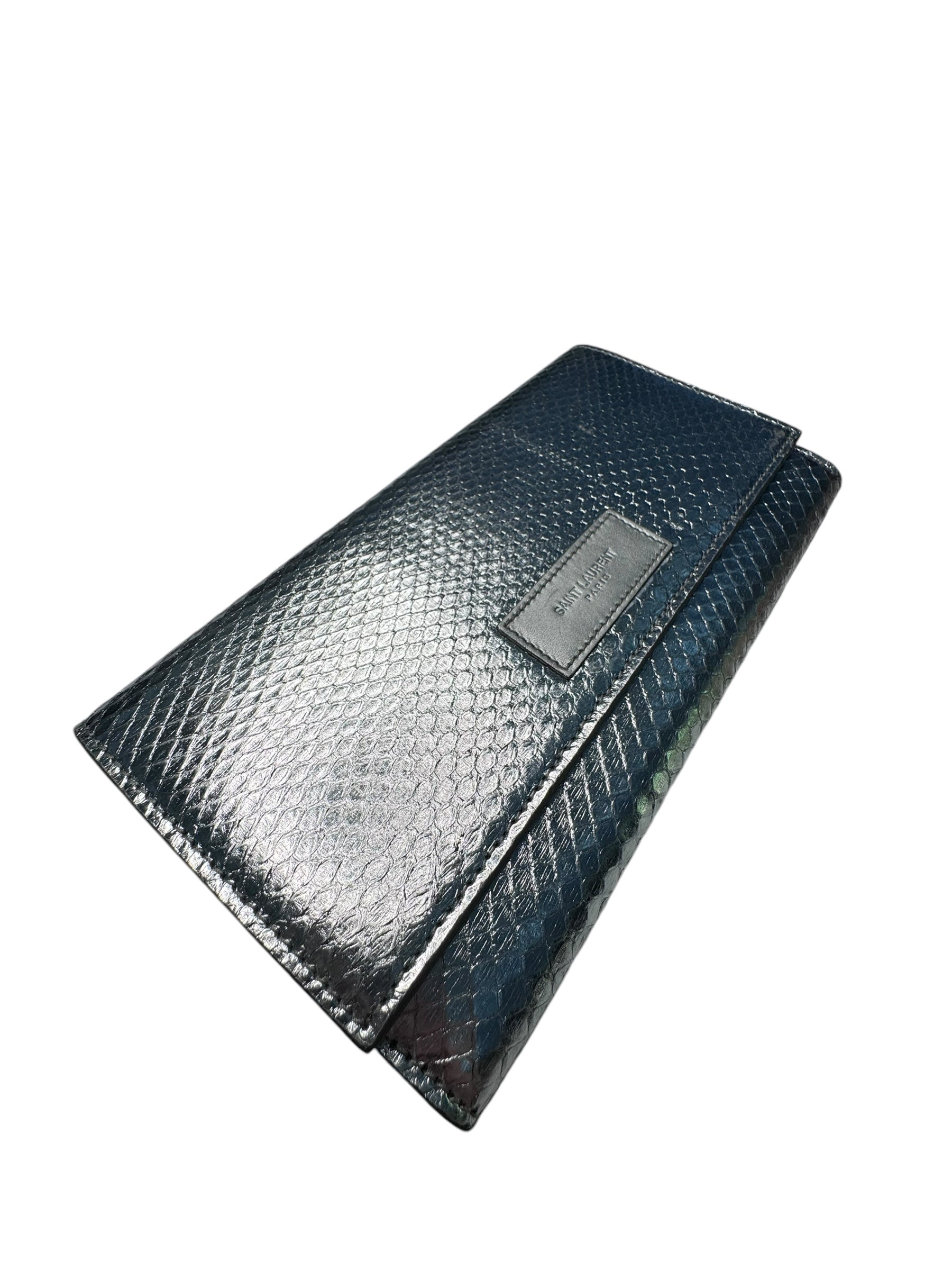 Yves Saint Laurent Metallic Long Snap Wallet