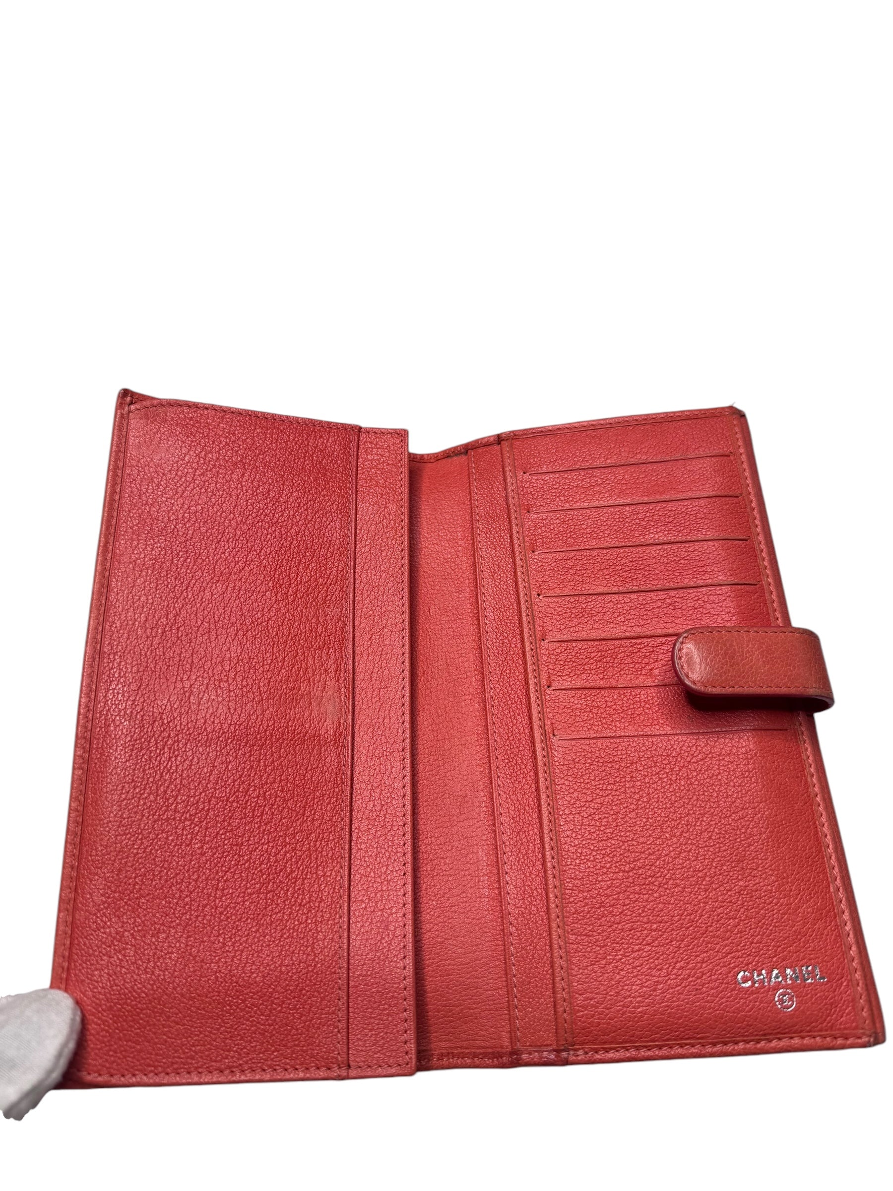 Chanel Camellia Long Snap Wallet