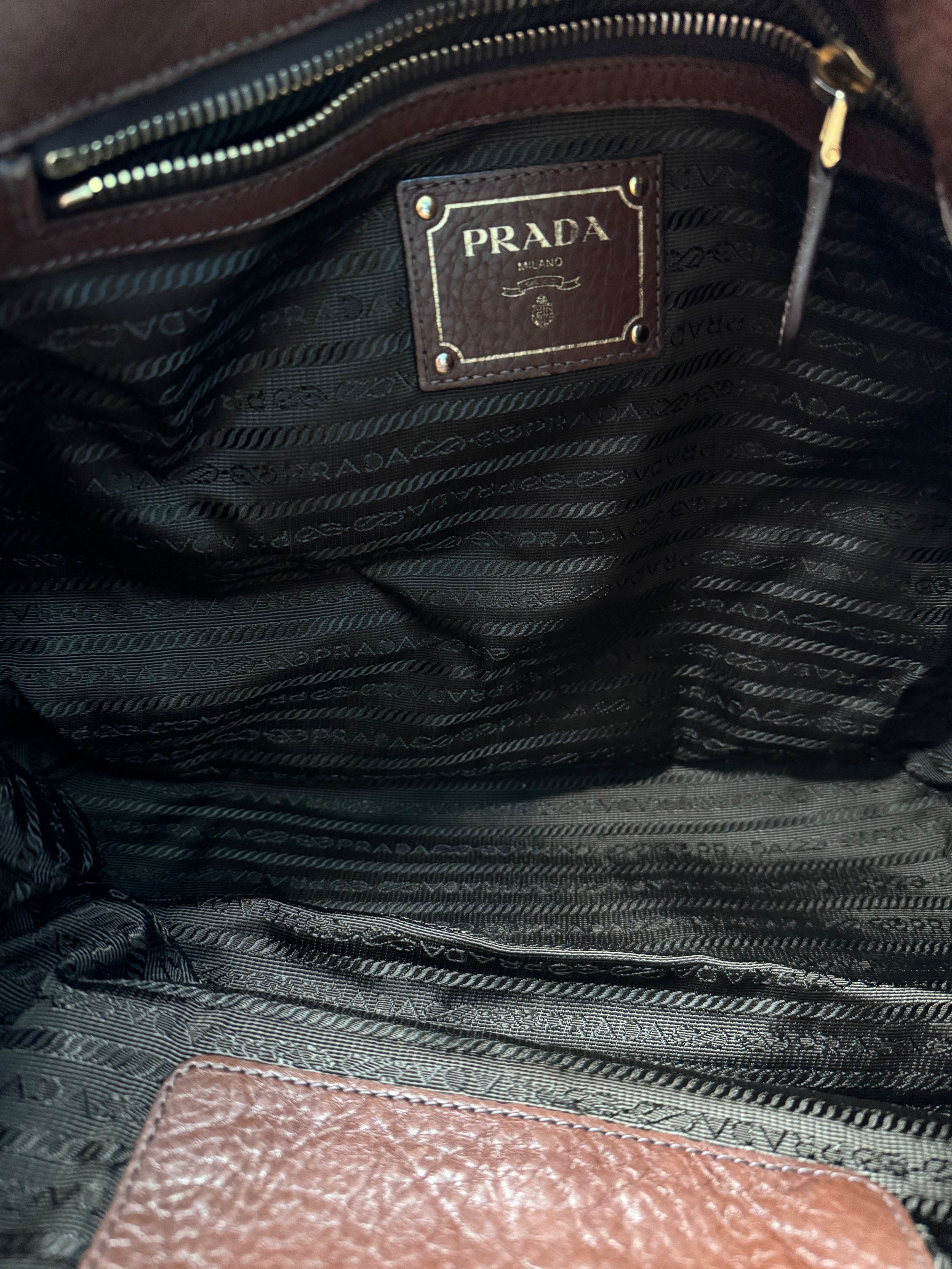 Prada Two Way Vitello Leather Bag