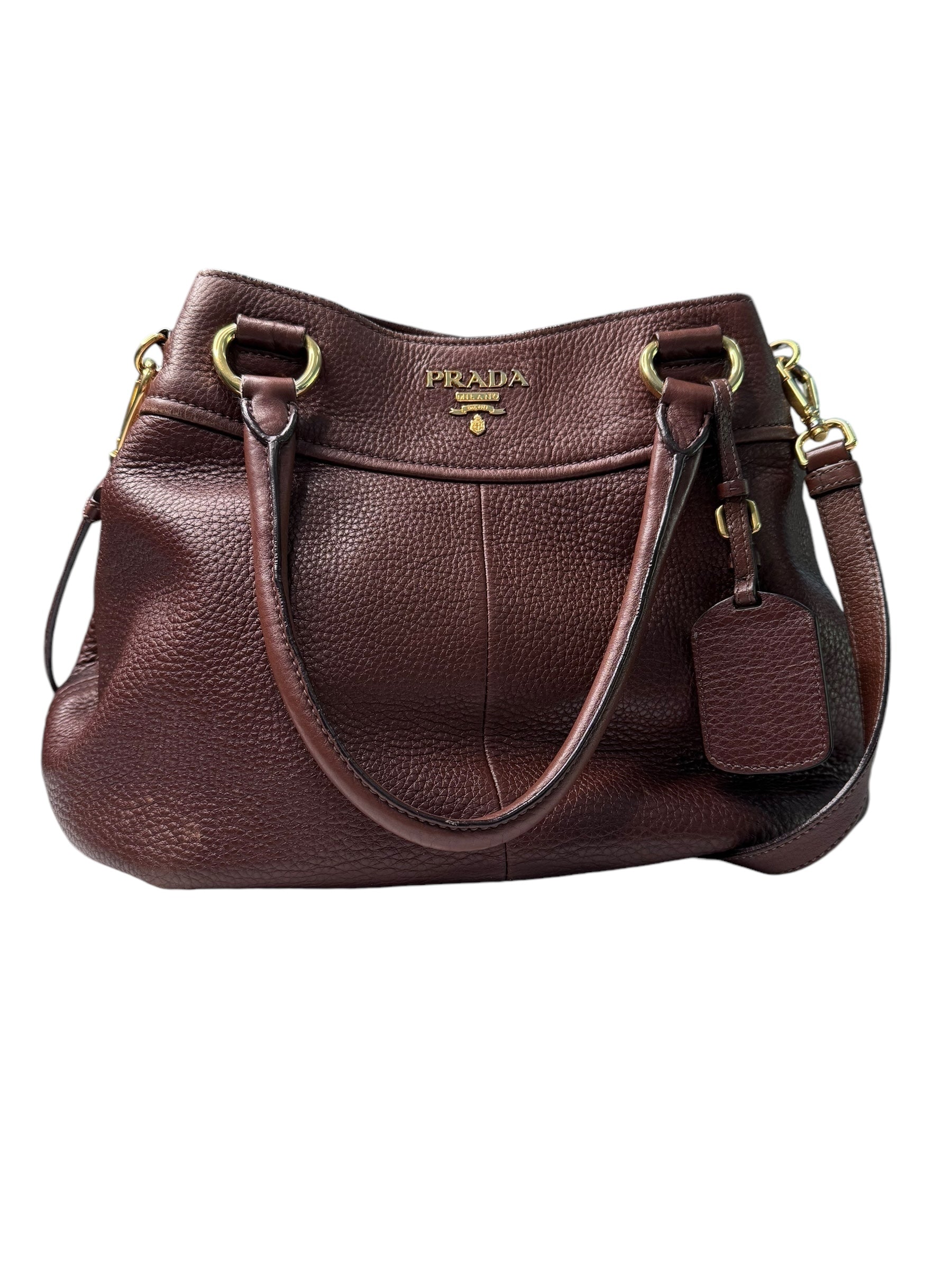 Prada Two Way Vitello Leather Bag