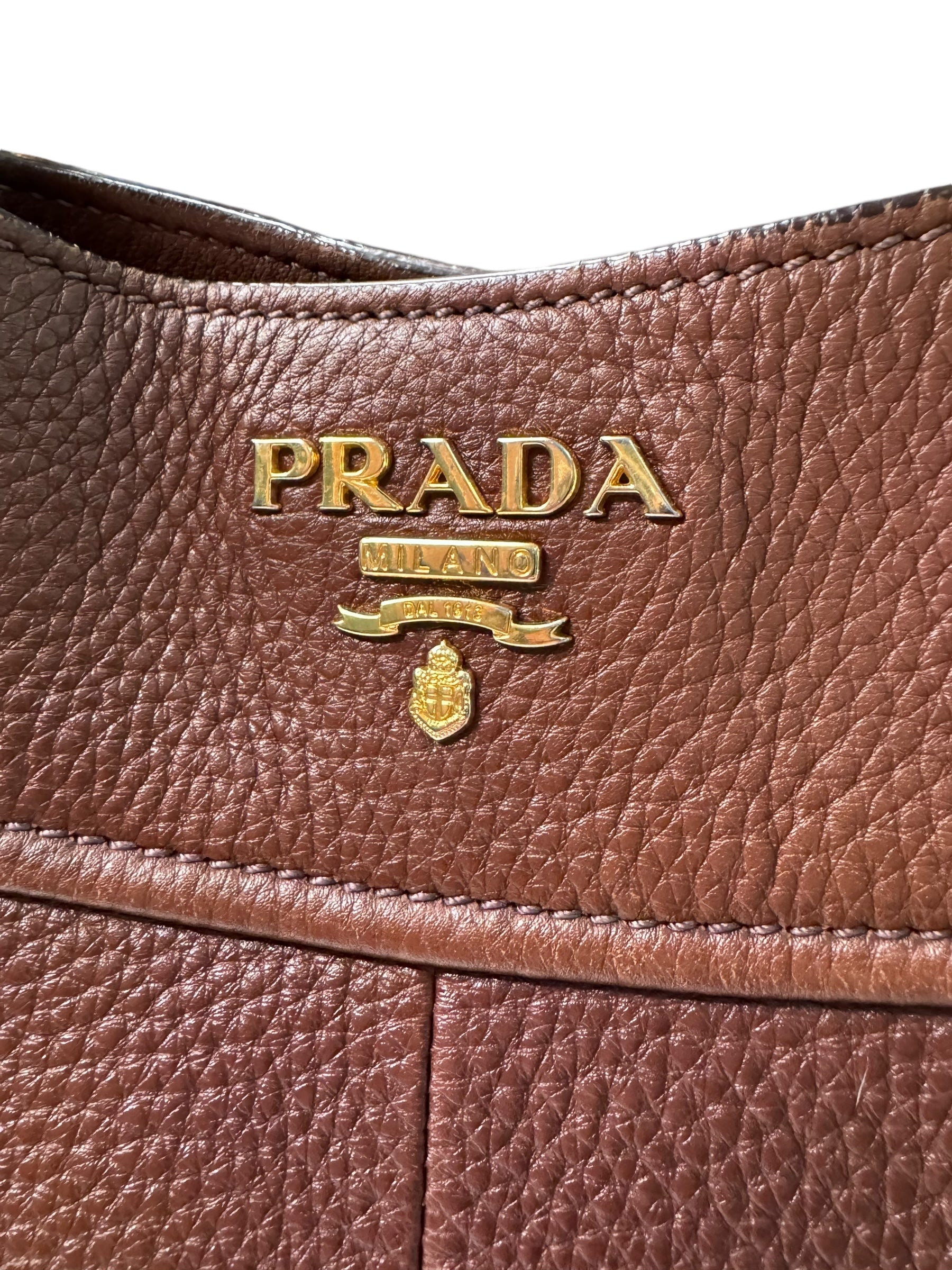 Prada Two Way Vitello Leather Bag