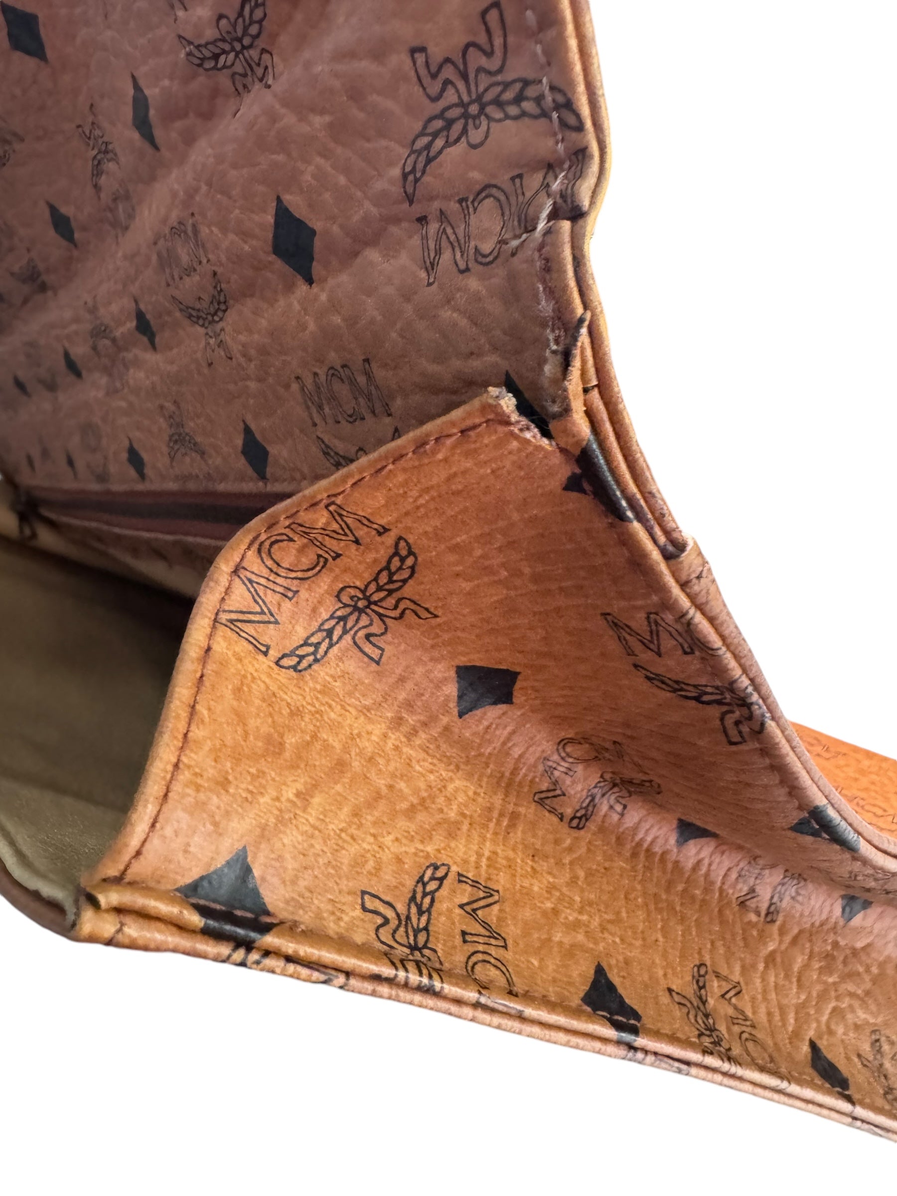 MCM Cognac Vintage Michael Cromer Munchen Logo Briefcase | The