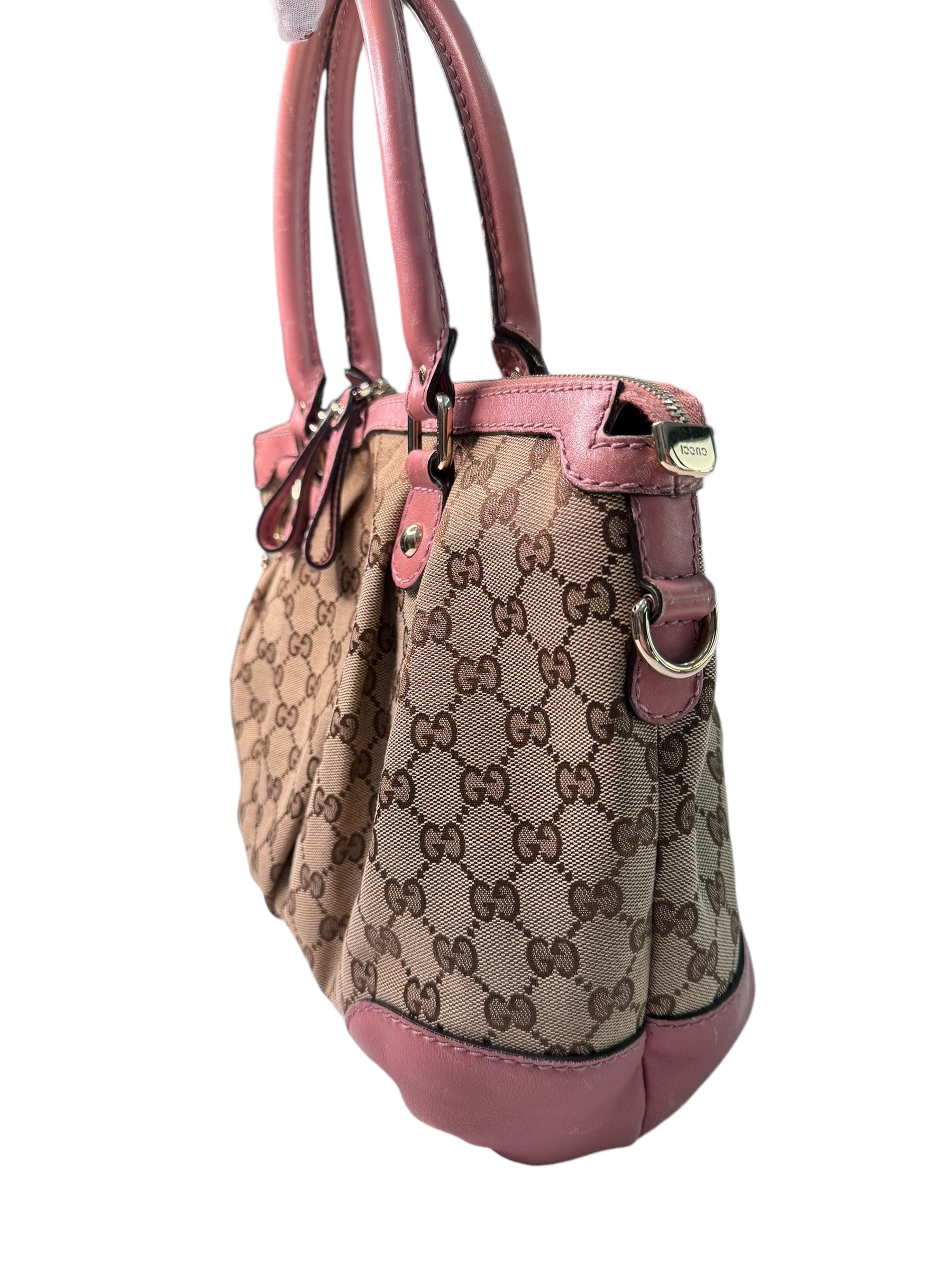 Gucci Monogram Sukey Peonia Flower Two Way Handbag