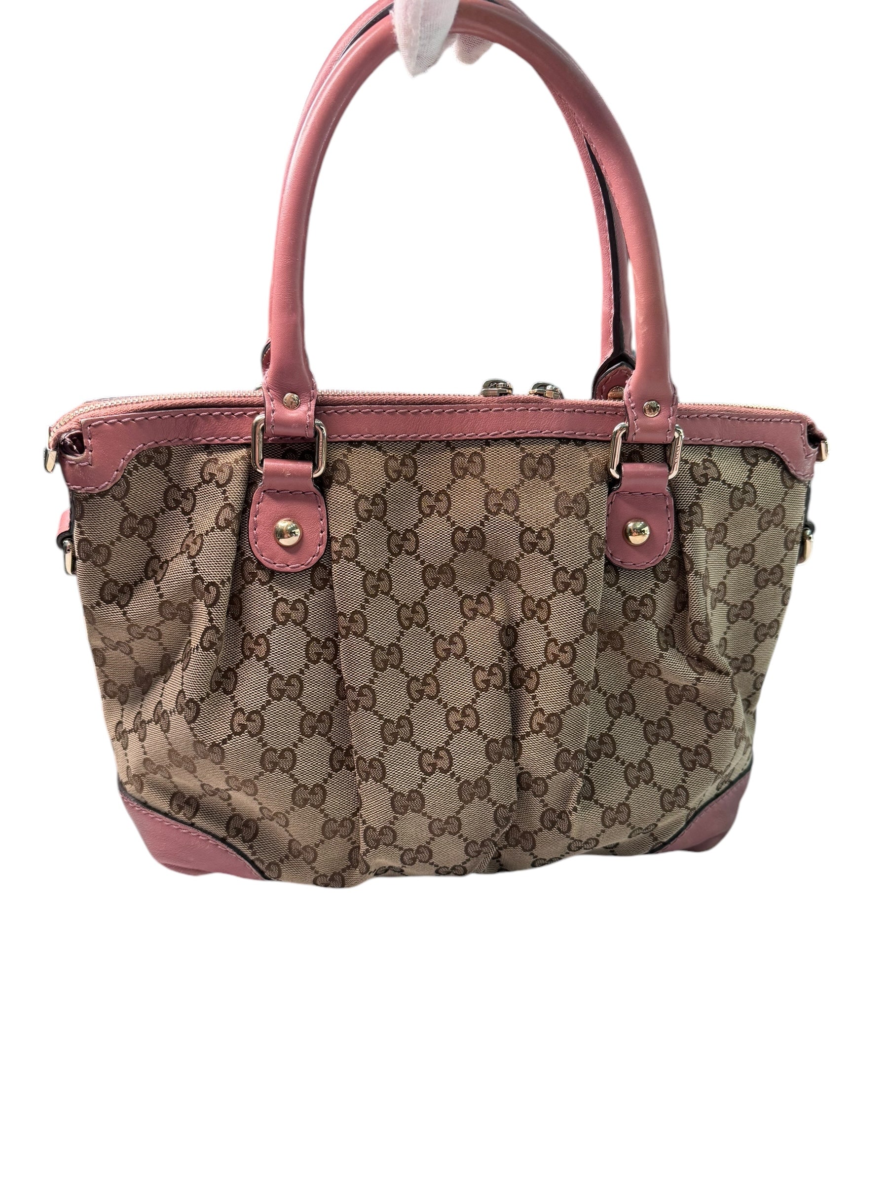 Gucci Monogram Sukey Peonia Flower Two Way Handbag