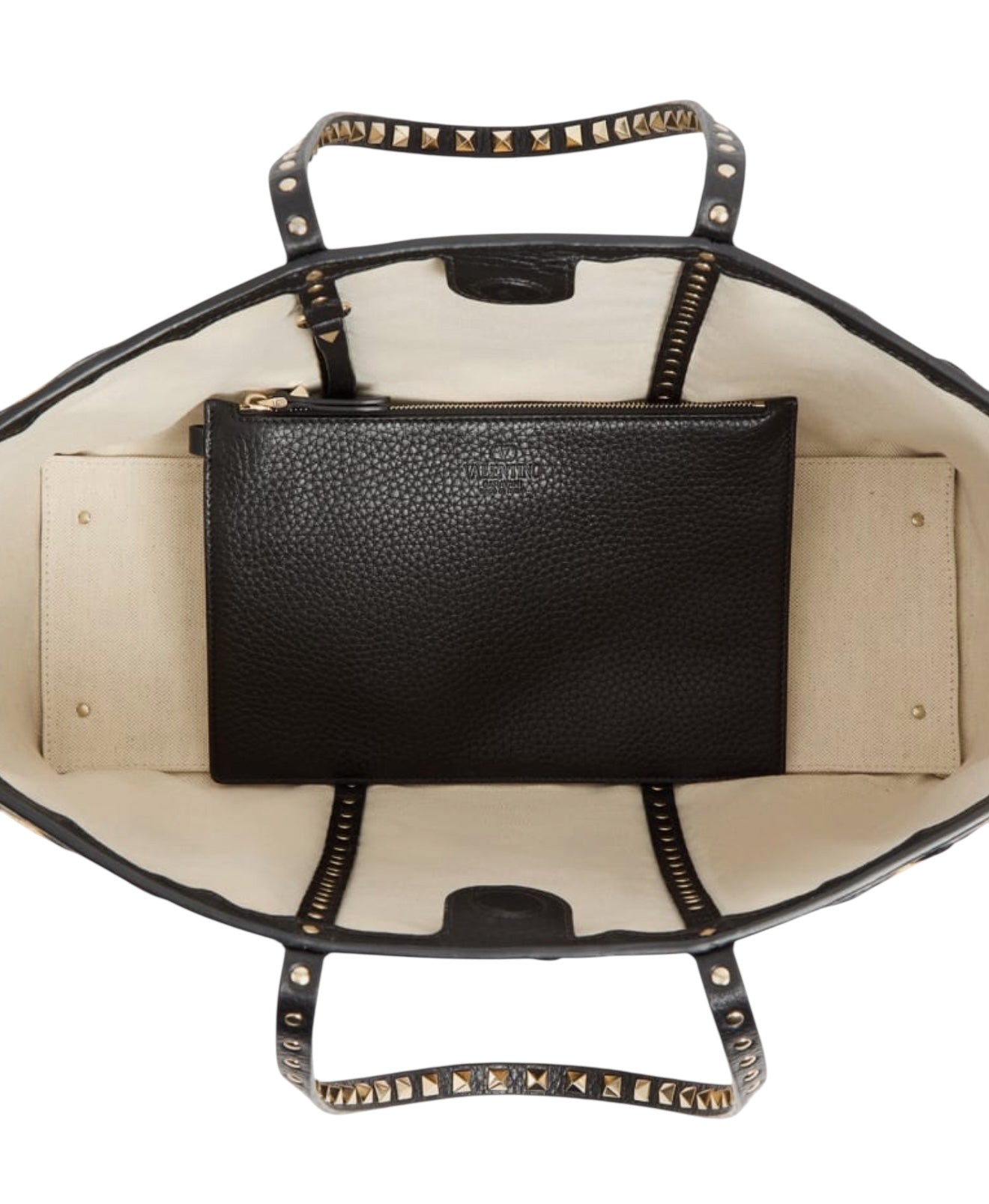 Valentino Garavani Rockstud Raffia Tote