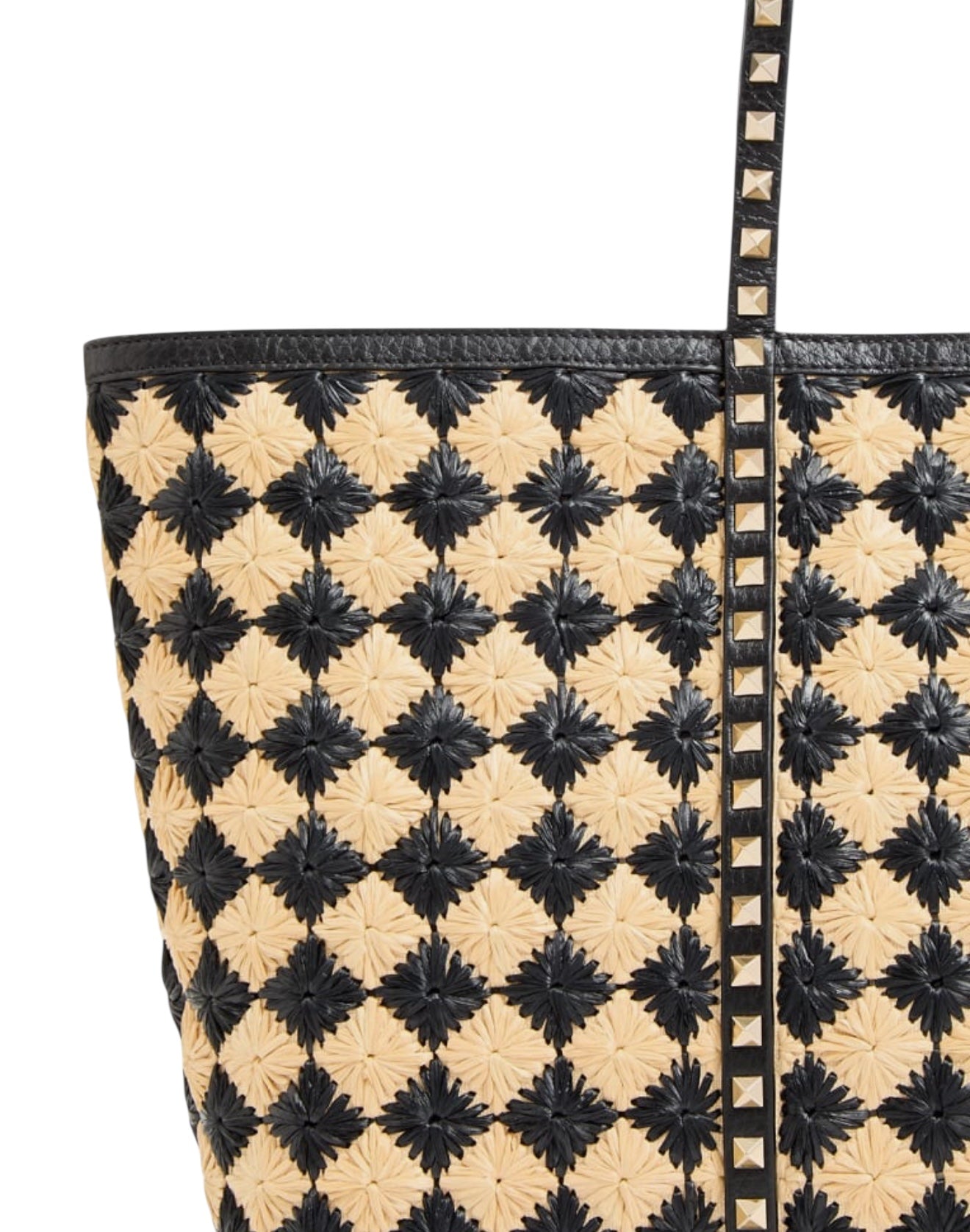 Valentino Garavani Rockstud Raffia Tote